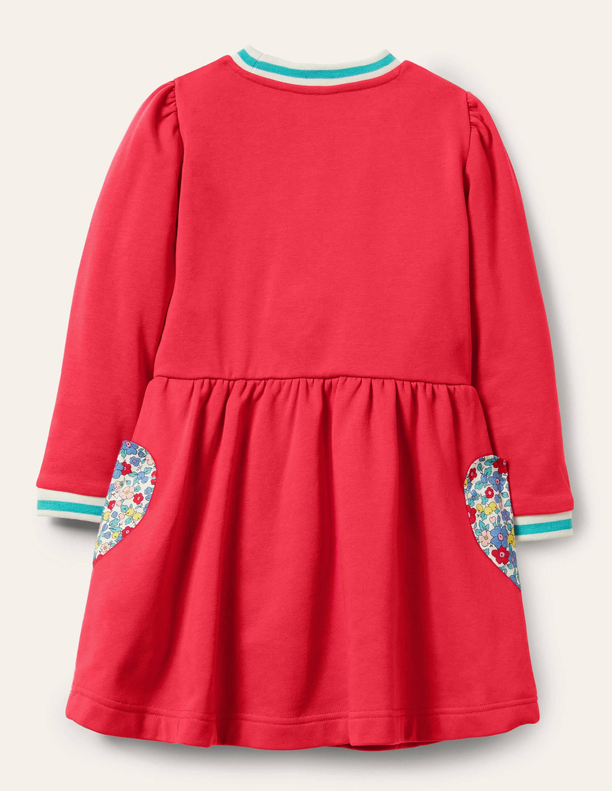 Kleid mit Taschen-Applikation-Himbeerrosa, Herzen - Image 2