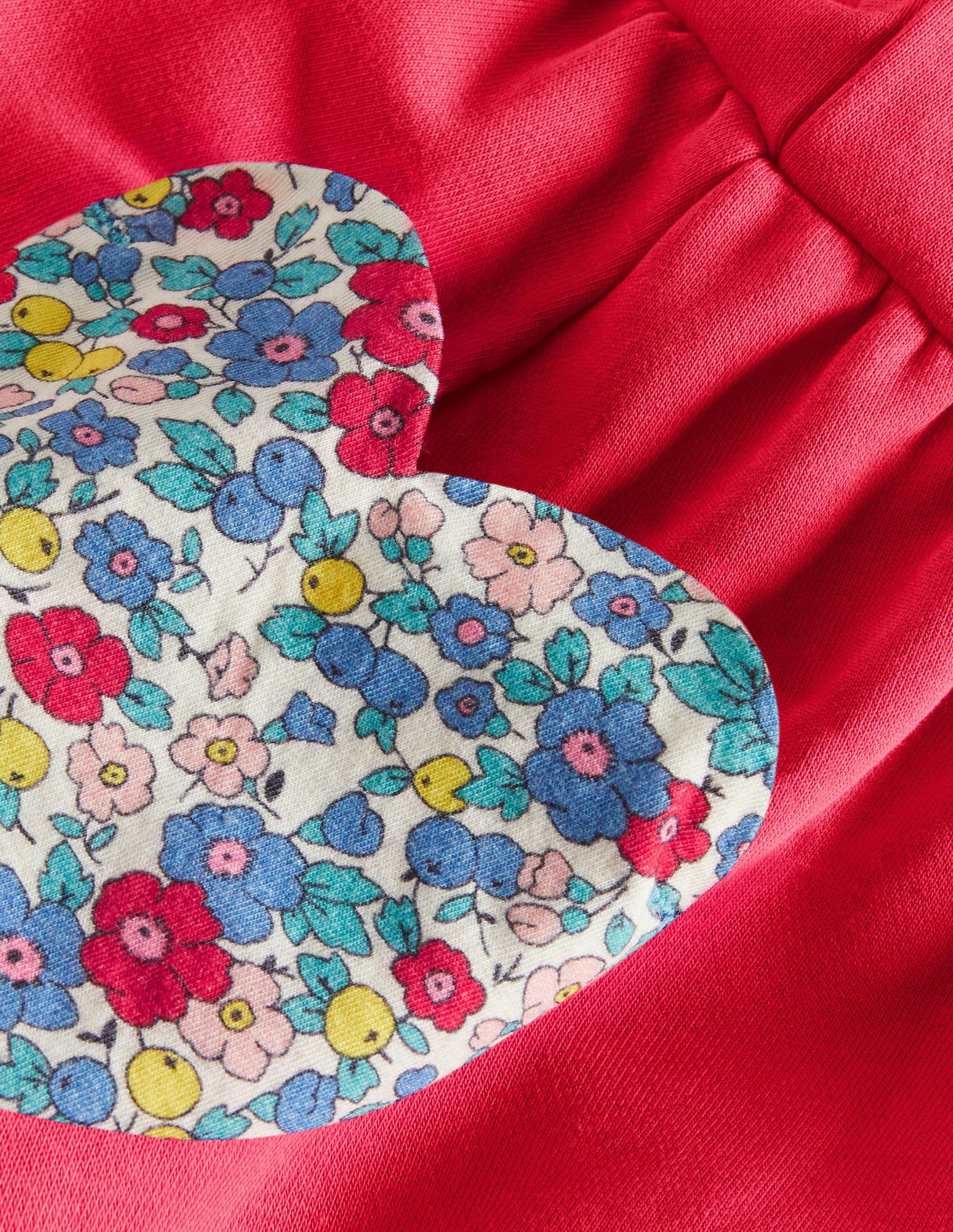 Kleid mit Taschen-Applikation-Himbeerrosa, Herzen-3