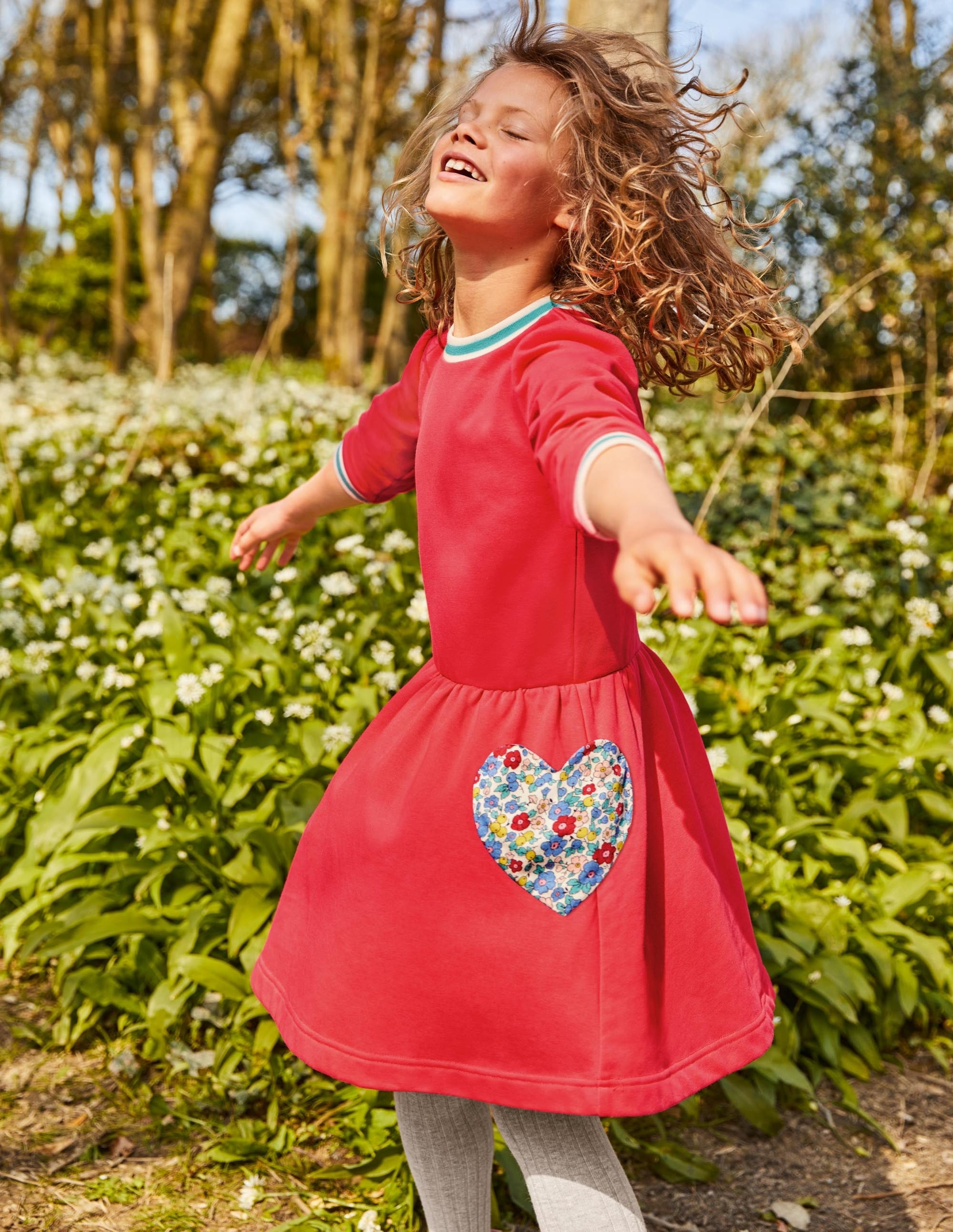 Kleid mit Taschen-Applikation-Himbeerrosa, Herzen - Image 4