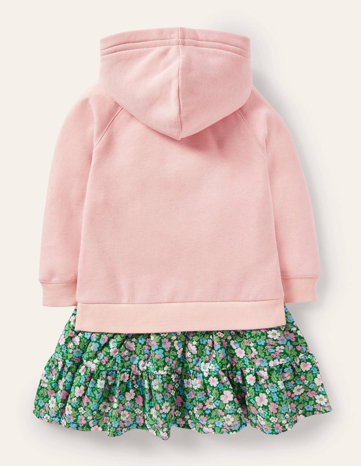 Robe à capuche tissée cosy-Motif floral rose boto