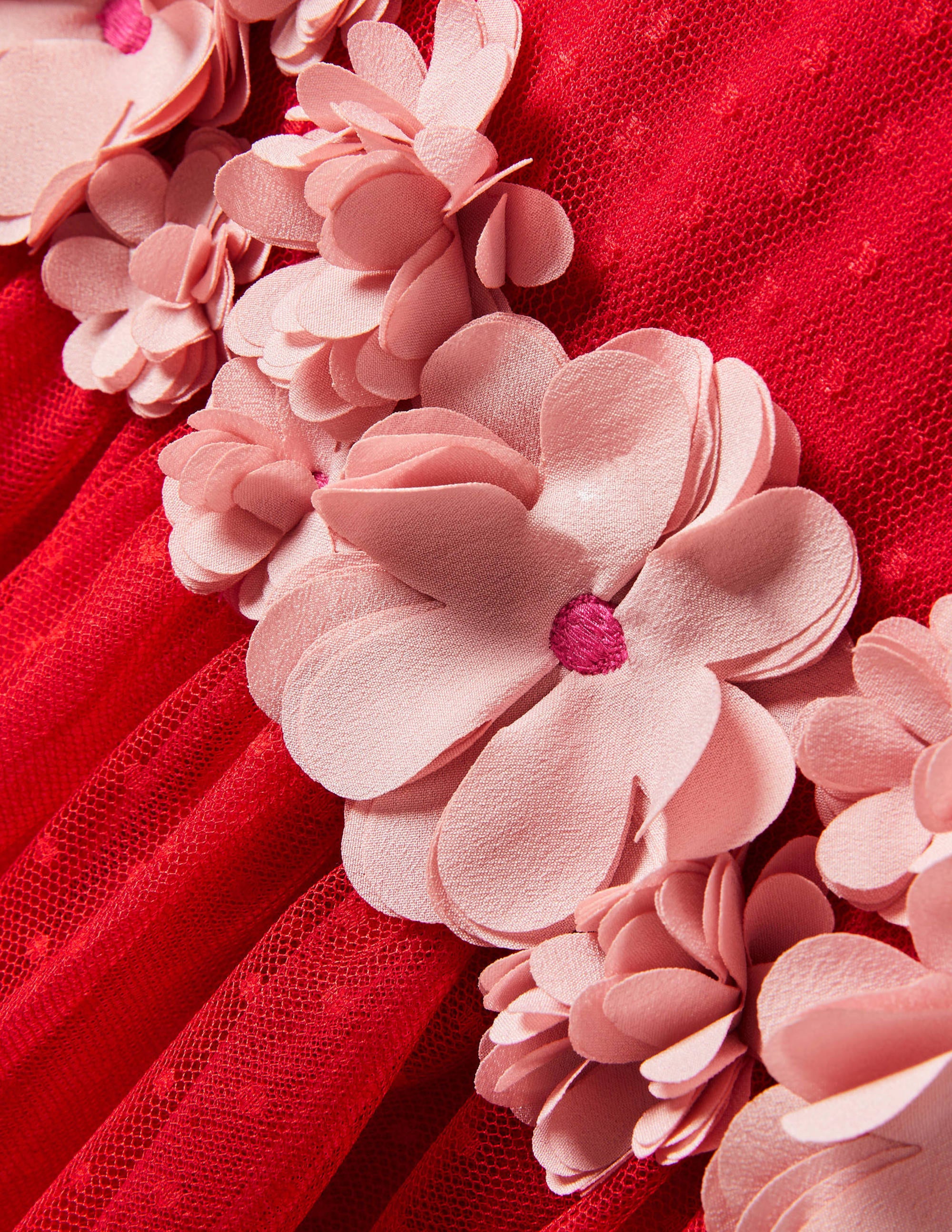Korsagenkleid mit floraler Verzierung-Rockabilly-Rot - Image 3