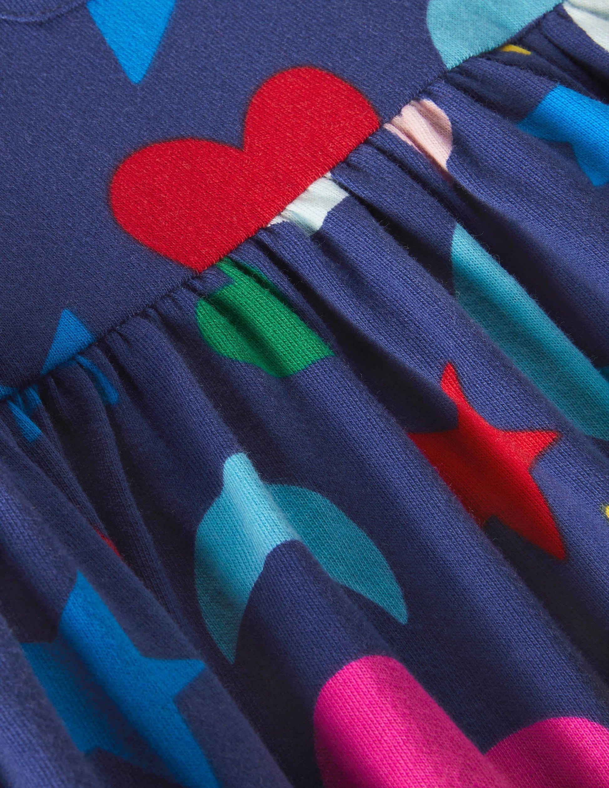 Fröhliches Jerseykleid mit langen Ärmeln-Segelblau, Regenbogen-Magie-3