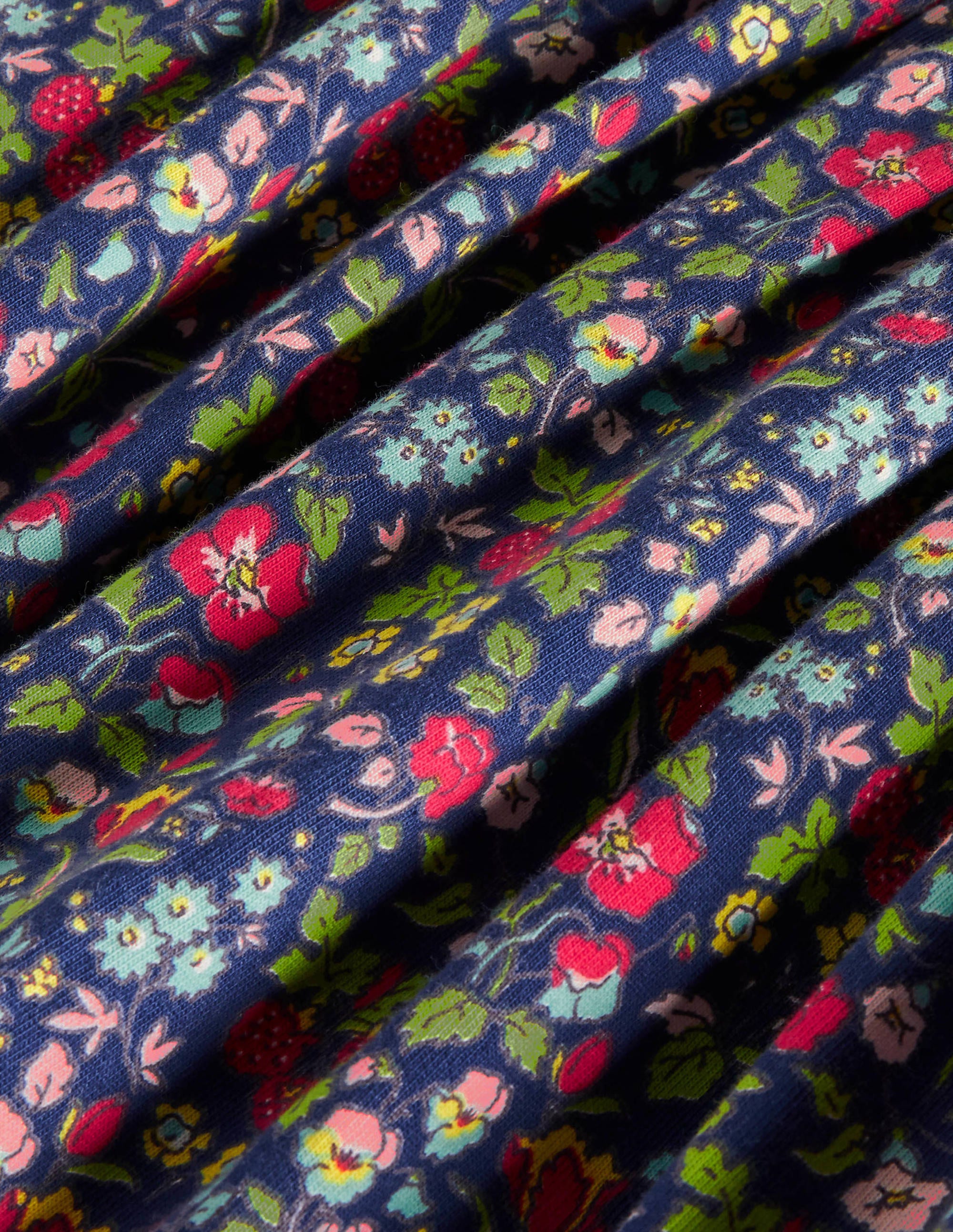 Fröhliches Jerseykleid mit langen Ärmeln-Segelblau/Herbstbeere, Blumenmuster - Image 3