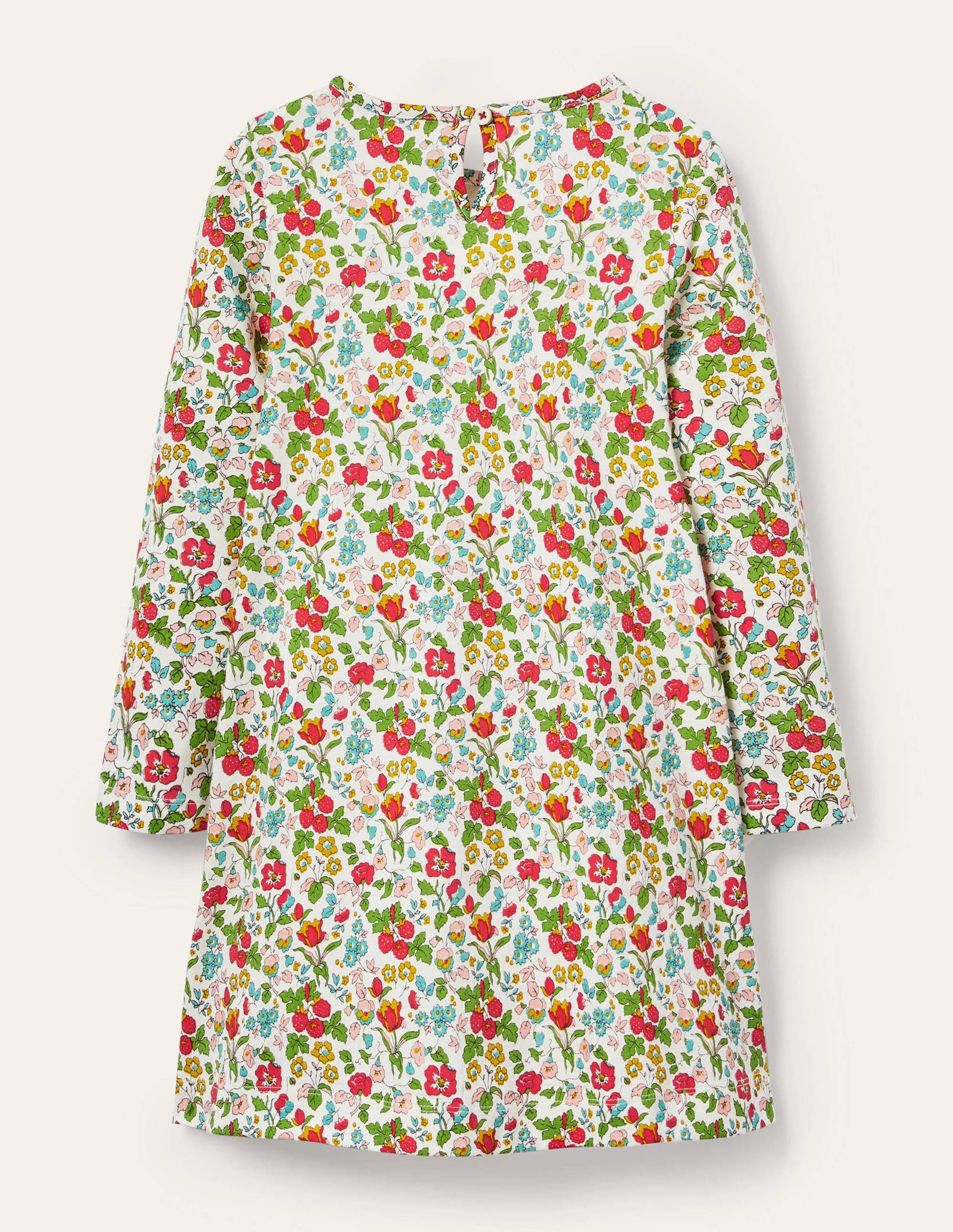 Jerseykleid mit großer Applikation-Naturweiß/Herbstbeere, Einhorn-2