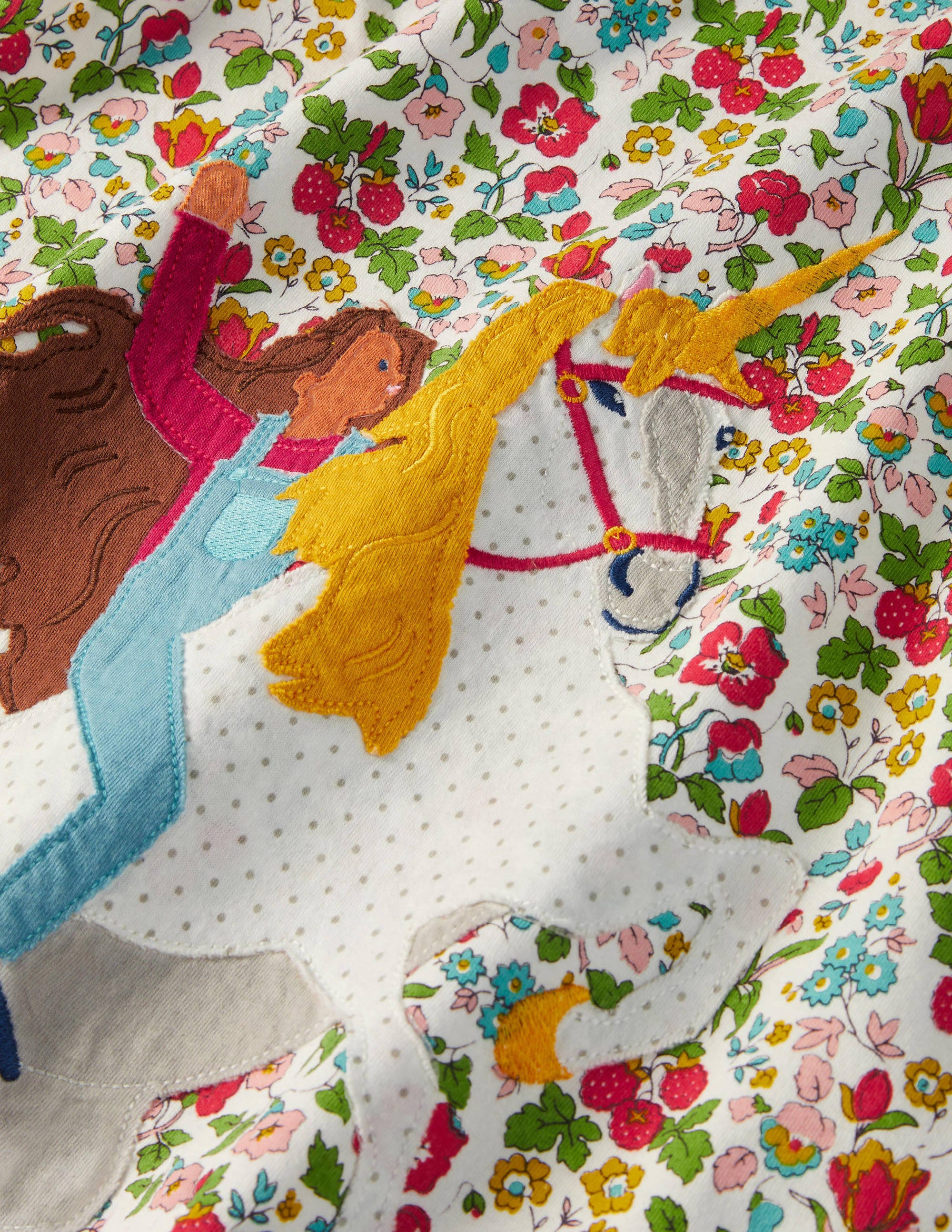 Jerseykleid mit großer Applikation-Naturweiß/Herbstbeere, Einhorn - Image 3