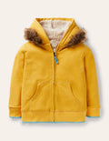 Fun Shaggy-lined Hoodie-Honeycomb Yellow Lion