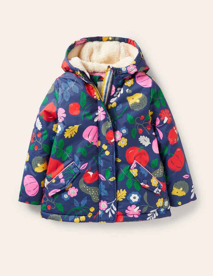 Sherpa Lined Anorak-Starboard Blue Forest Friends