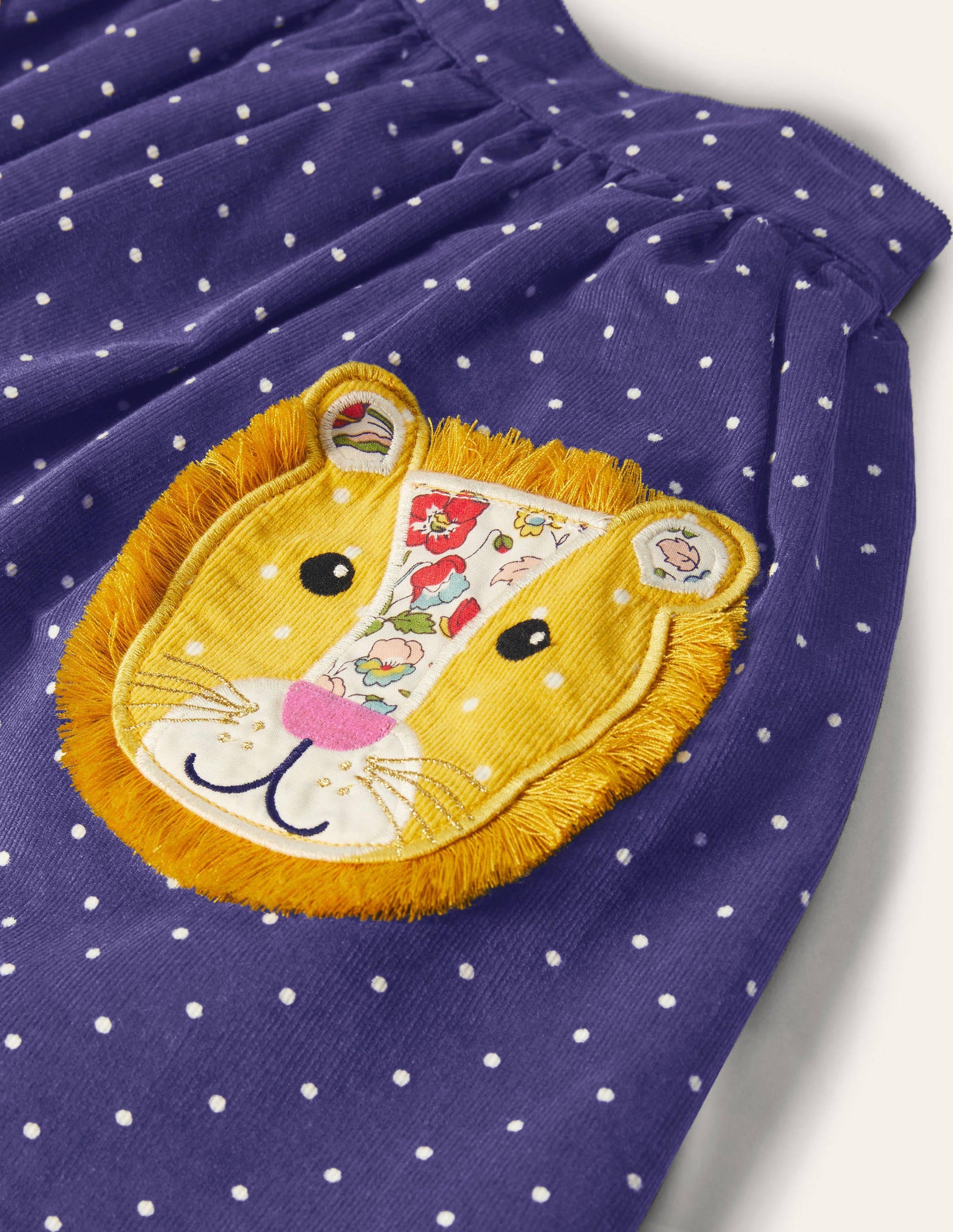 Jupe en velours côtelé à appliqué-Lion bleu tribord-3