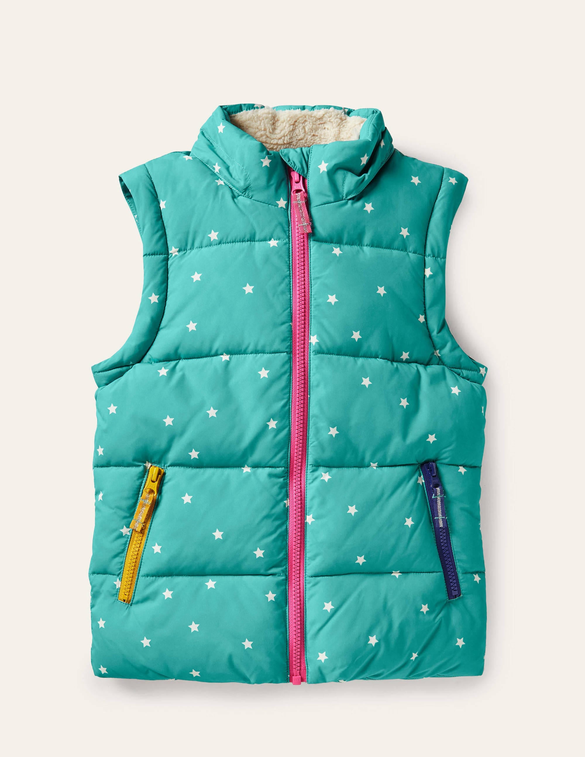 Kuschelige 2-in-1-Jacke mit Wattierung-Bachblau, Konfettisterne - Image 4