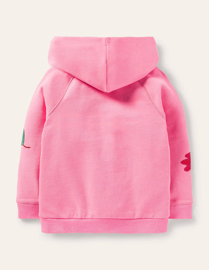 Sweat à capuche à appliqué-Écureuil rose pétale vif-3