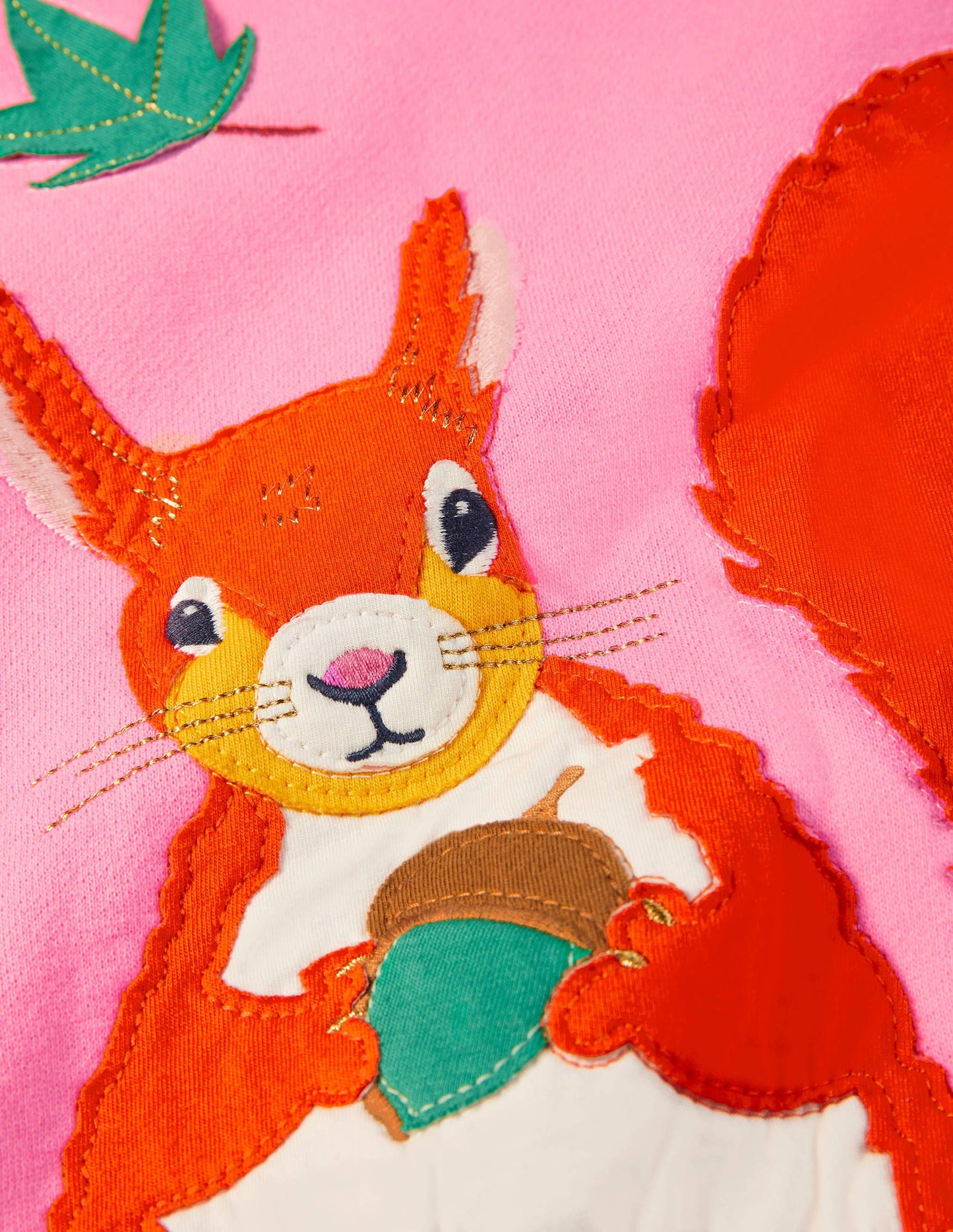 Sweat à capuche à appliqué-Écureuil rose pétale vif