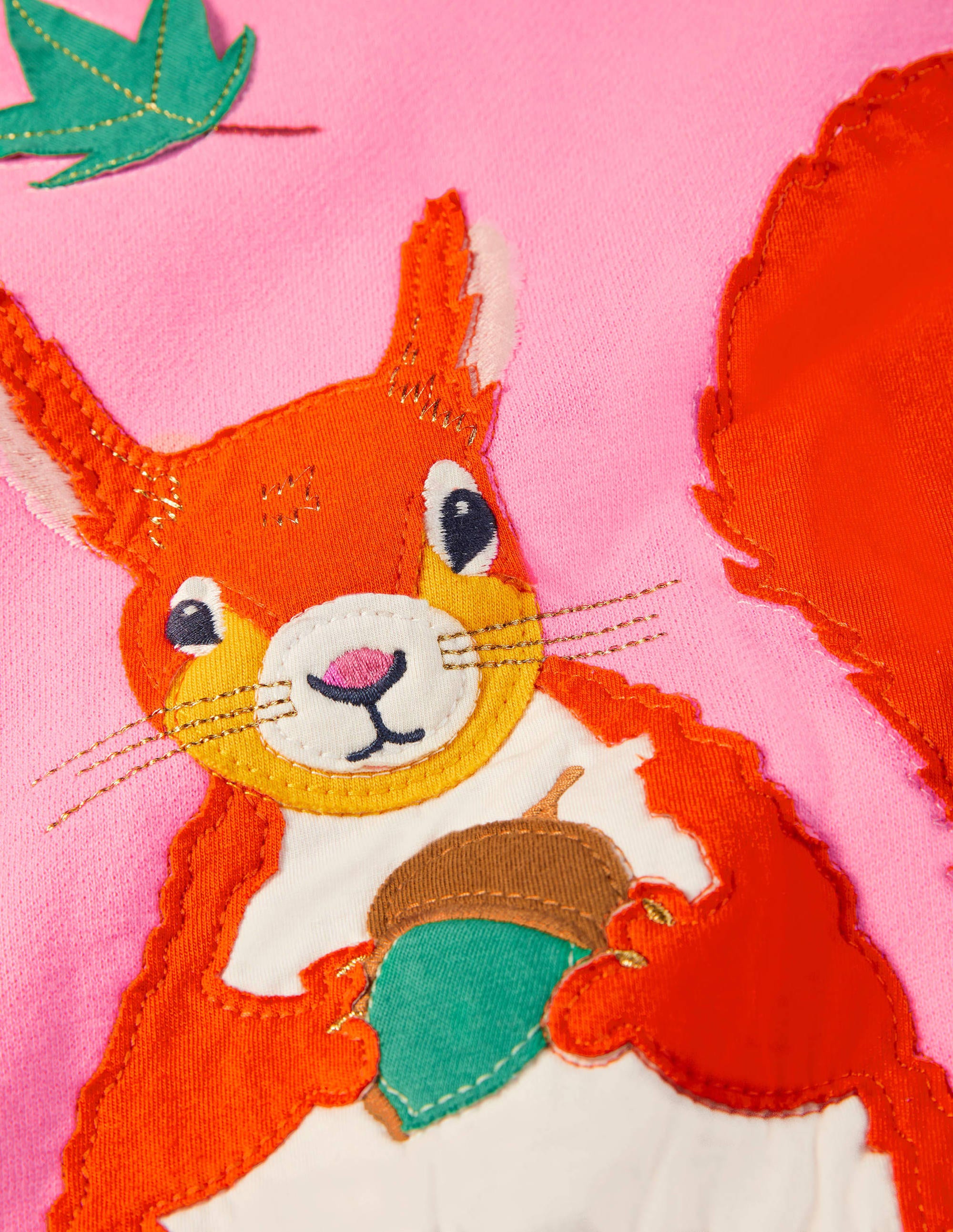 Sweat à capuche à appliqué-Écureuil rose pétale vif - Image 3