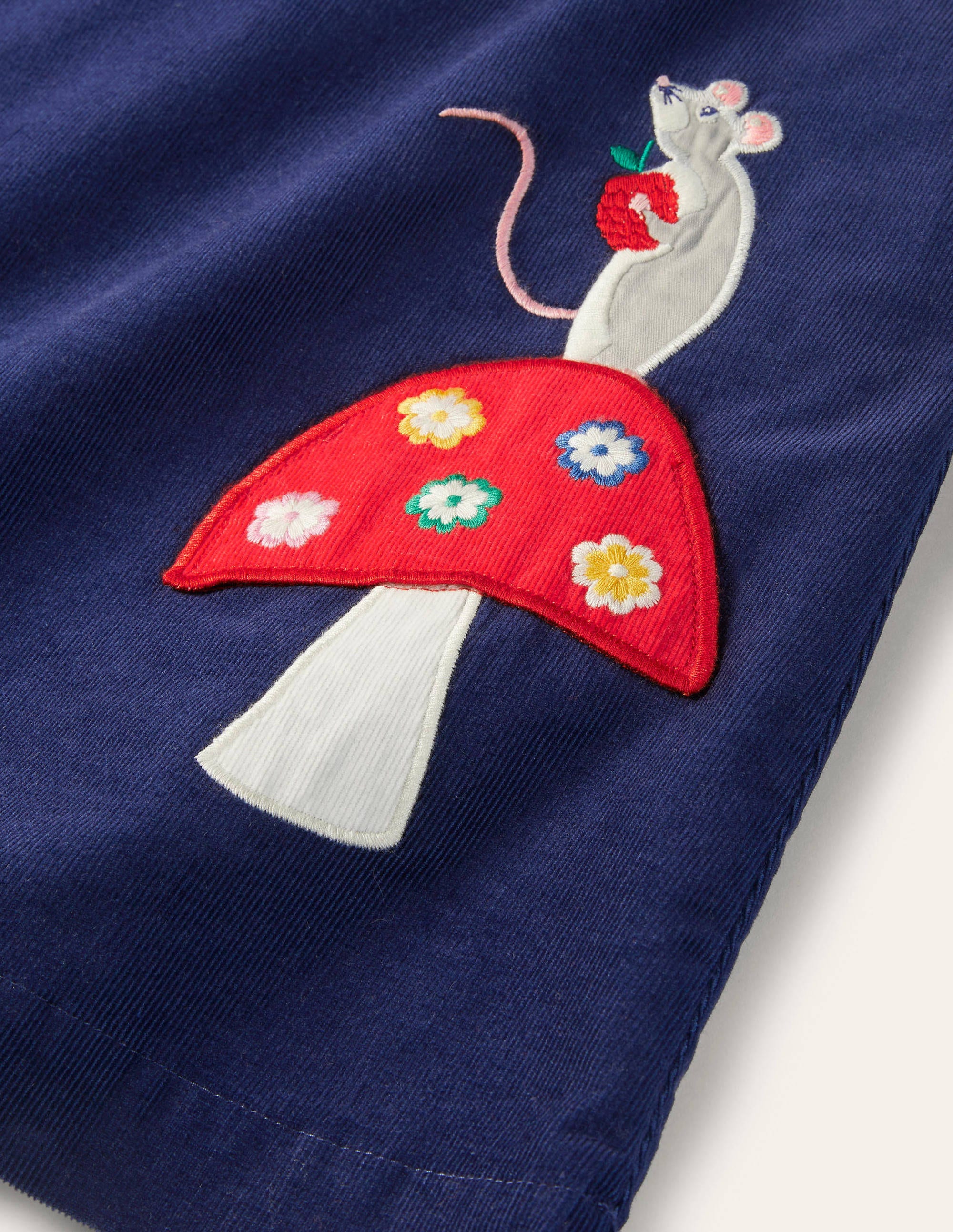 Cord-Schürzenkleid mit Applikation-Schuluniform-Navy, Mäuse - Image 3