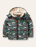 Kuschelige Jacke mit Wattierung-Schwarzblau, Einhörner-Gobelin