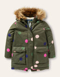 Gemütlicher wasserdichter Mantel-Khaki/Bunt, Getupft