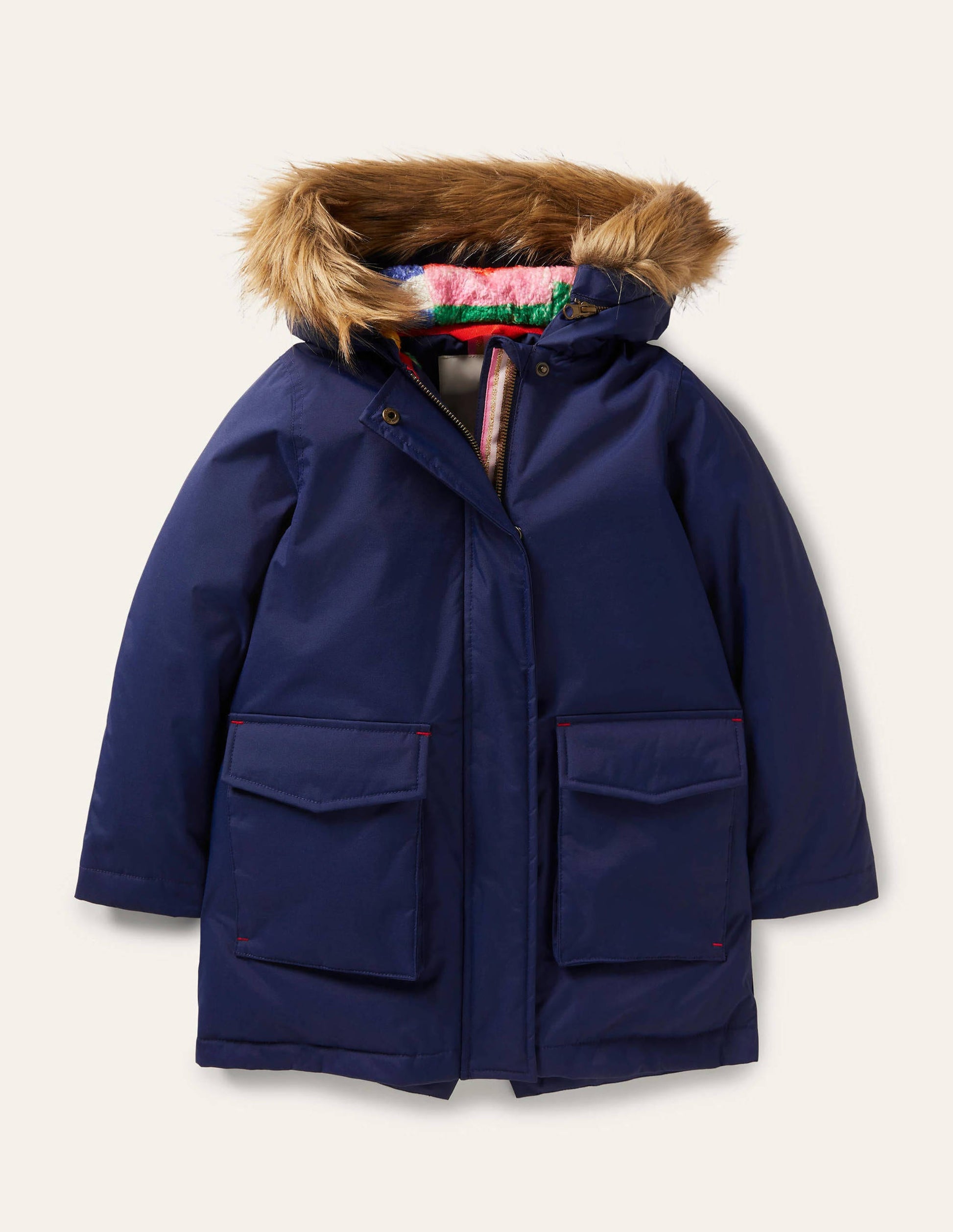 Gemütlicher wasserdichter Mantel-Schuluniform-Navy, Regenbogen-1