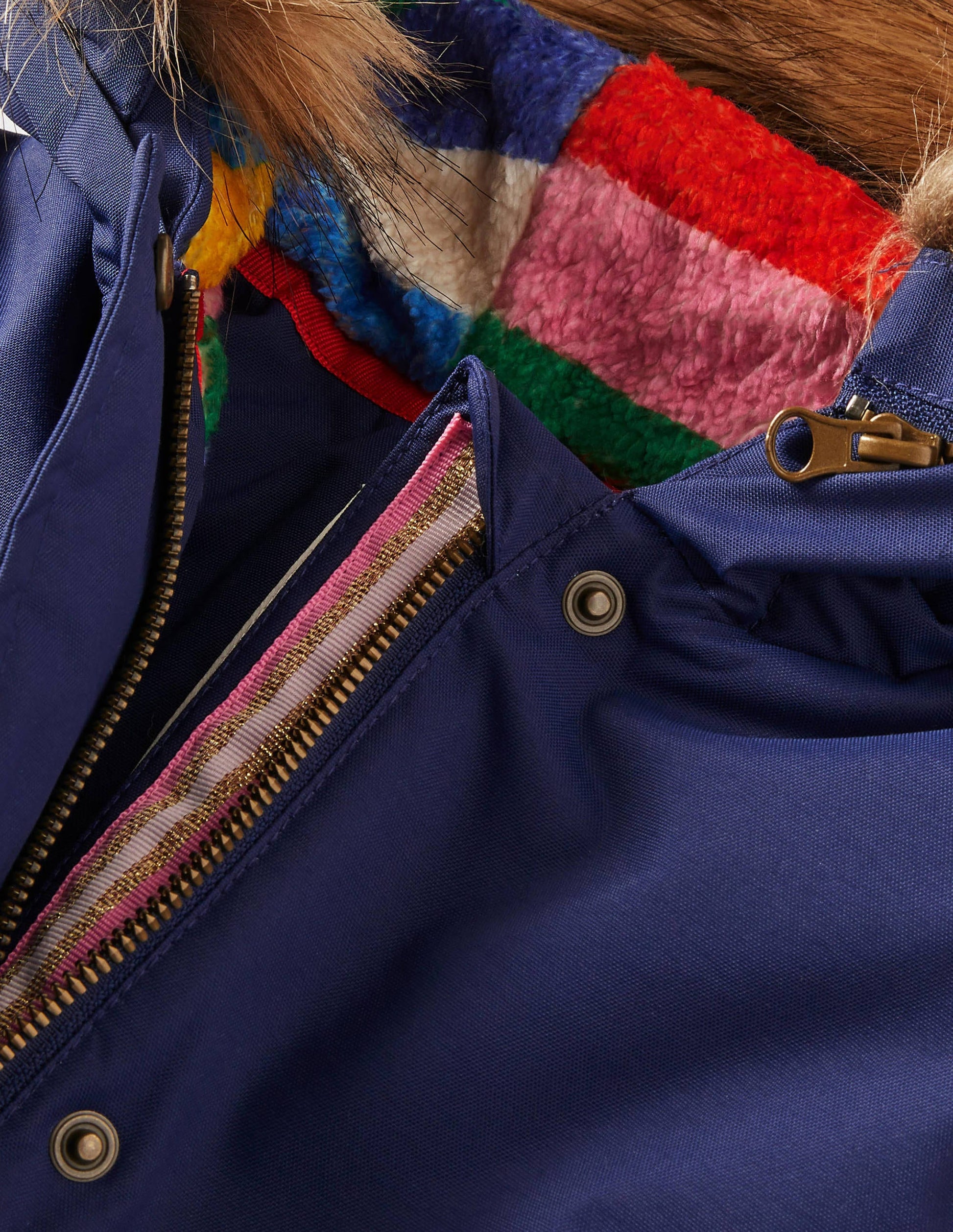 Gemütlicher wasserdichter Mantel-Schuluniform-Navy, Regenbogen-3