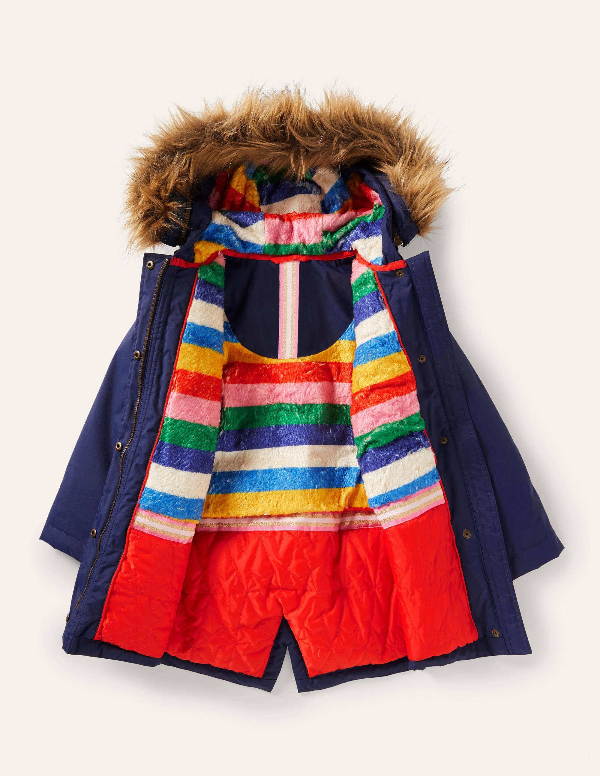 Gemütlicher wasserdichter Mantel-Schuluniform-Navy, Regenbogen - Image 6