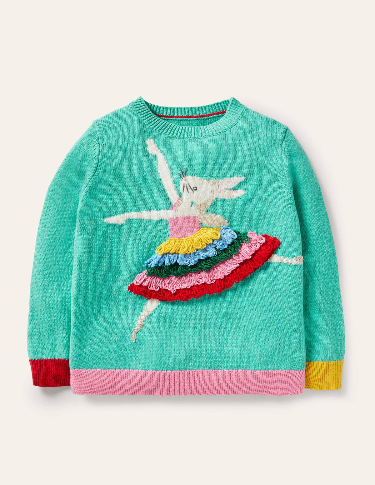 Fröhlicher Pullover-Bachblau, Ballerina/Häschen - Image 1