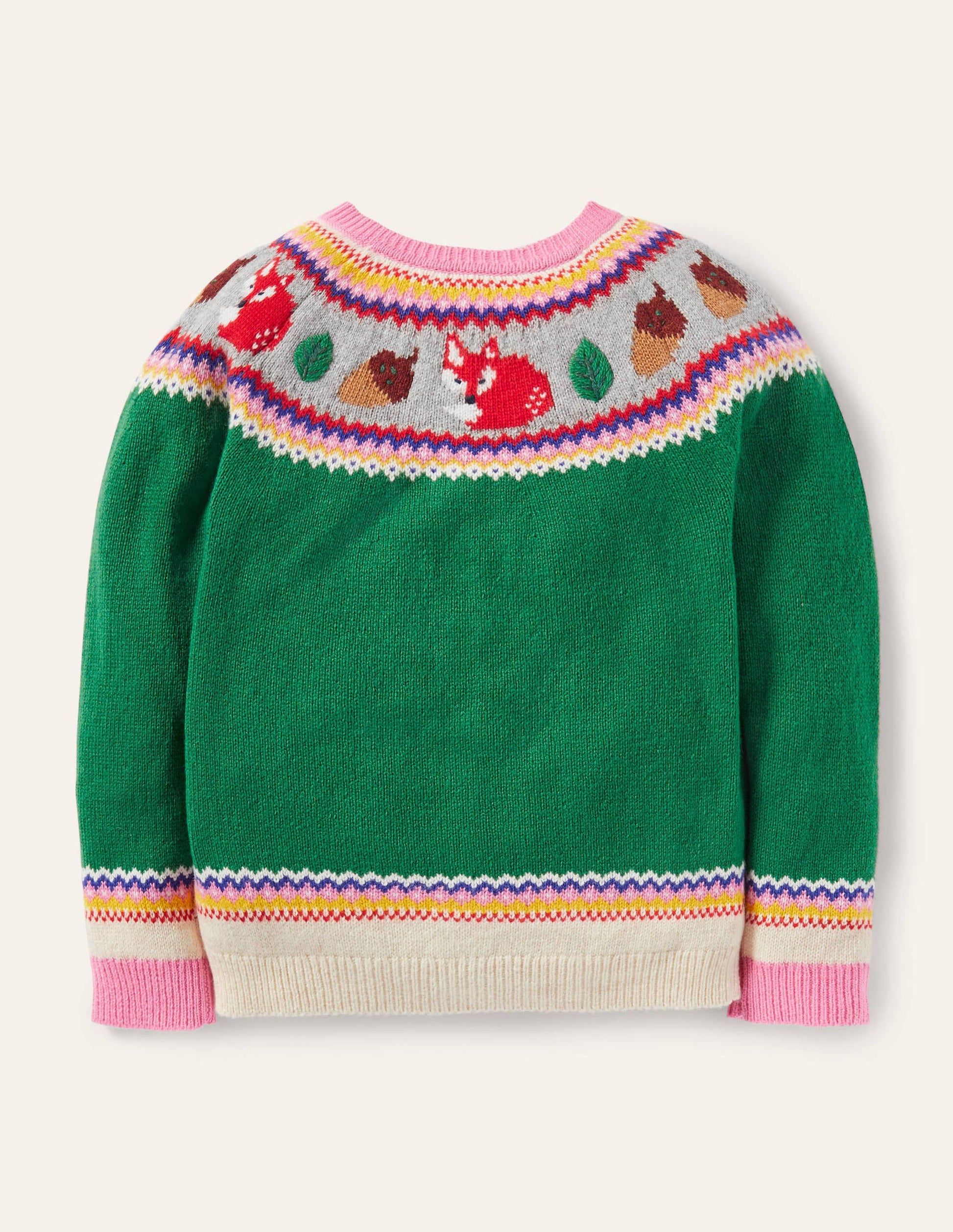 Gemütlicher Fair-Isle-Cardigan-Schottengrün, Wald-2