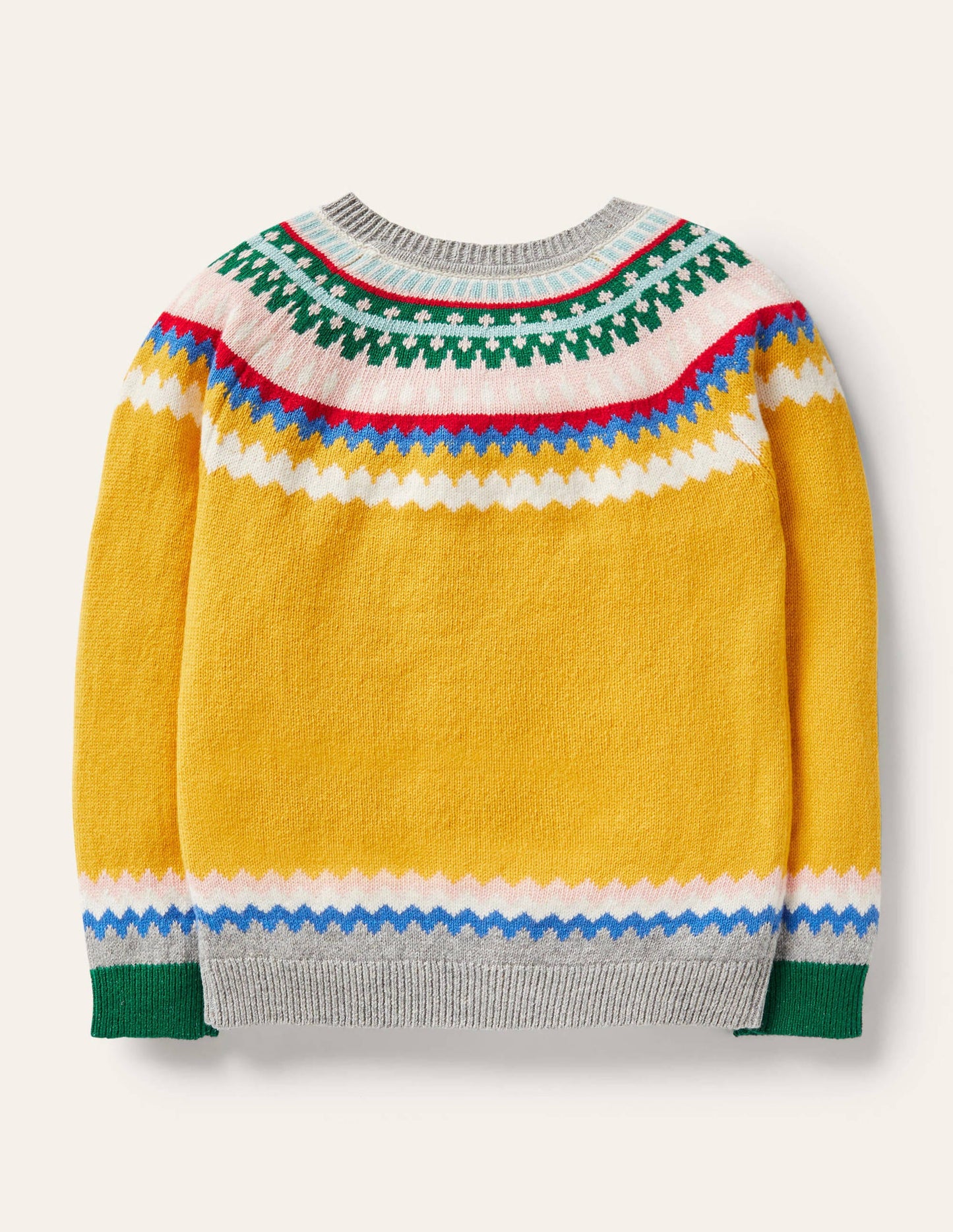 Gemütlicher Fair-Isle-Cardigan-Honiggelb