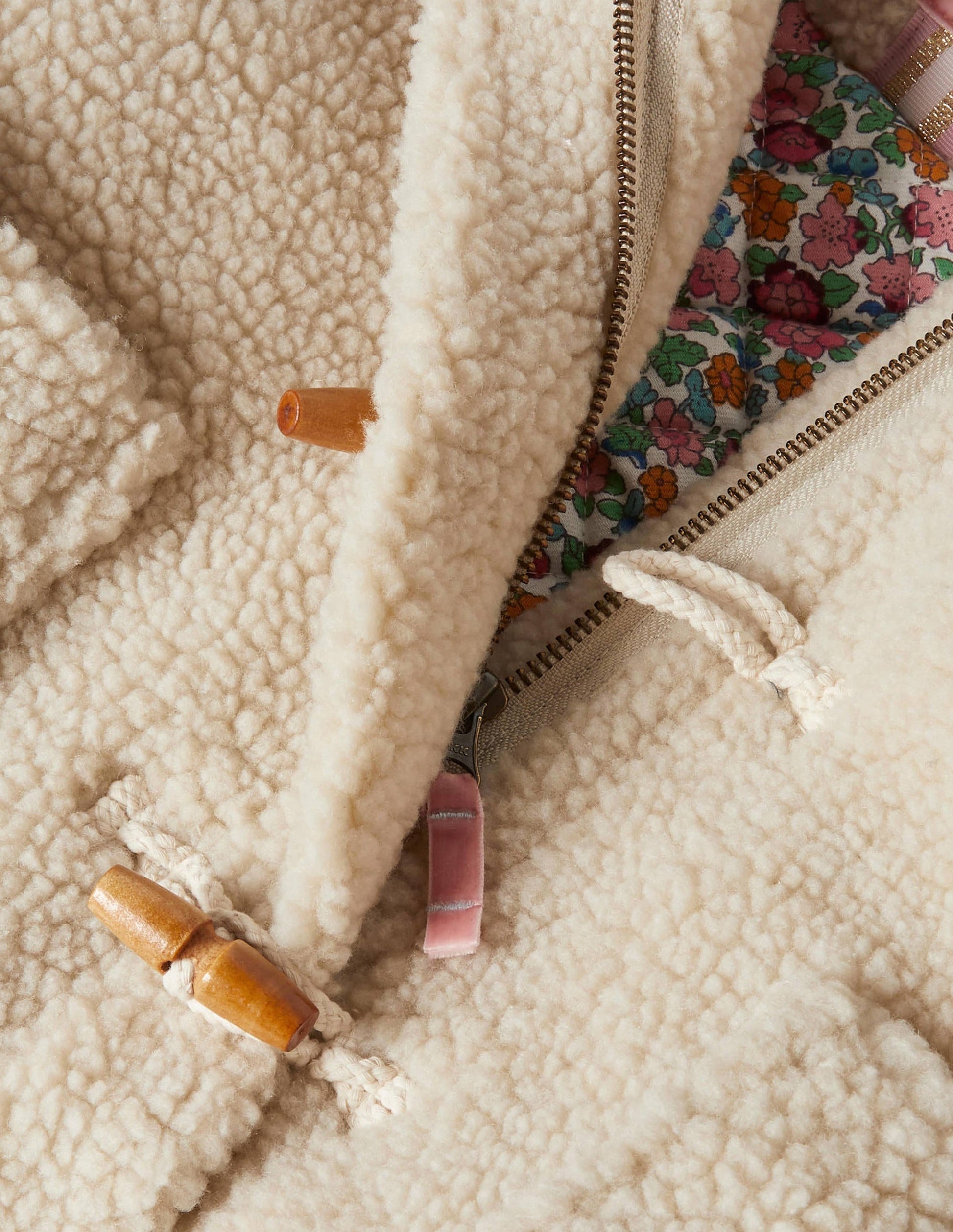 Cosy Borg Duffle Coat-Oatmeal-3