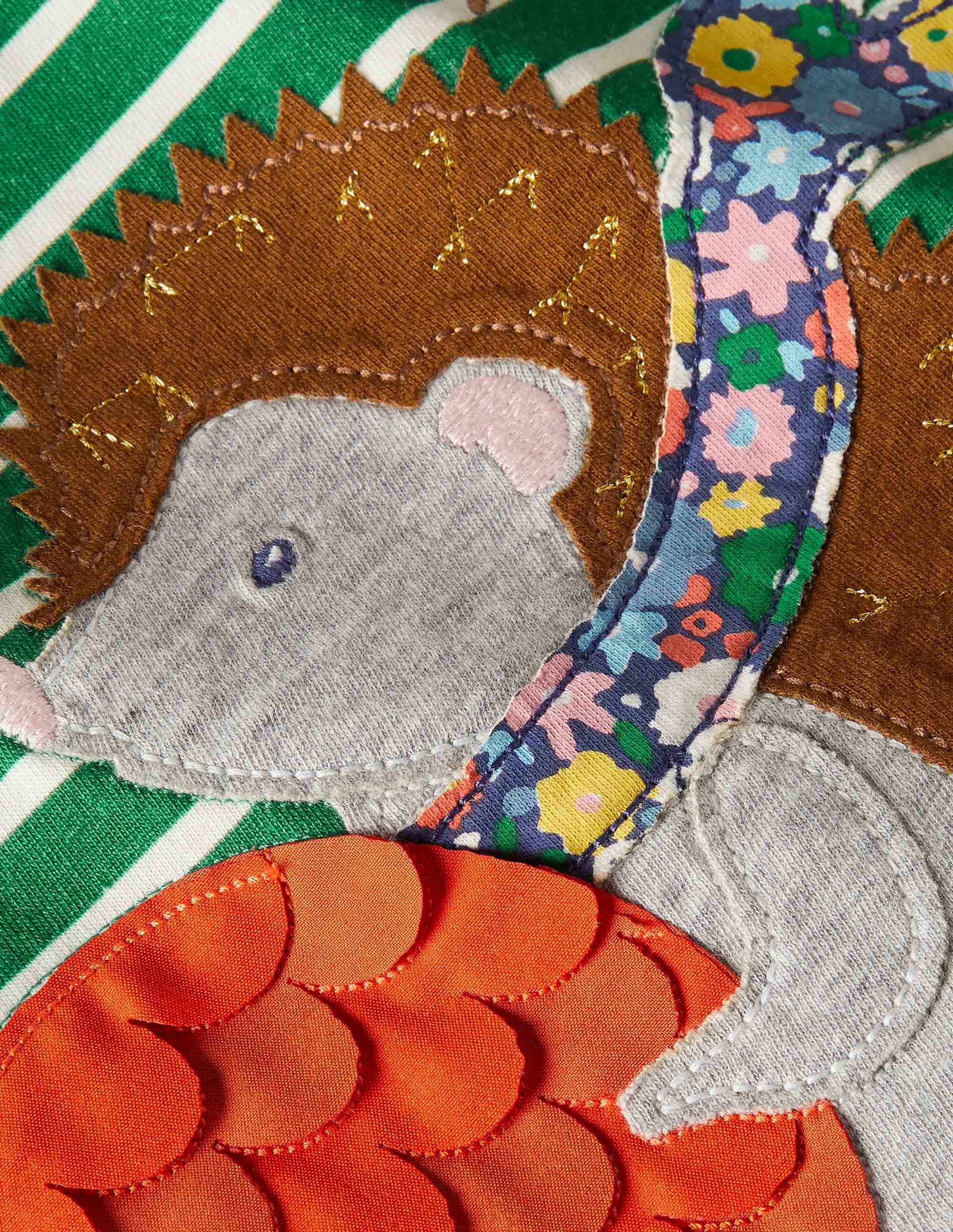 T-shirt à grand appliqué-Hérisson vert des Highlands/ivoire - Image 3