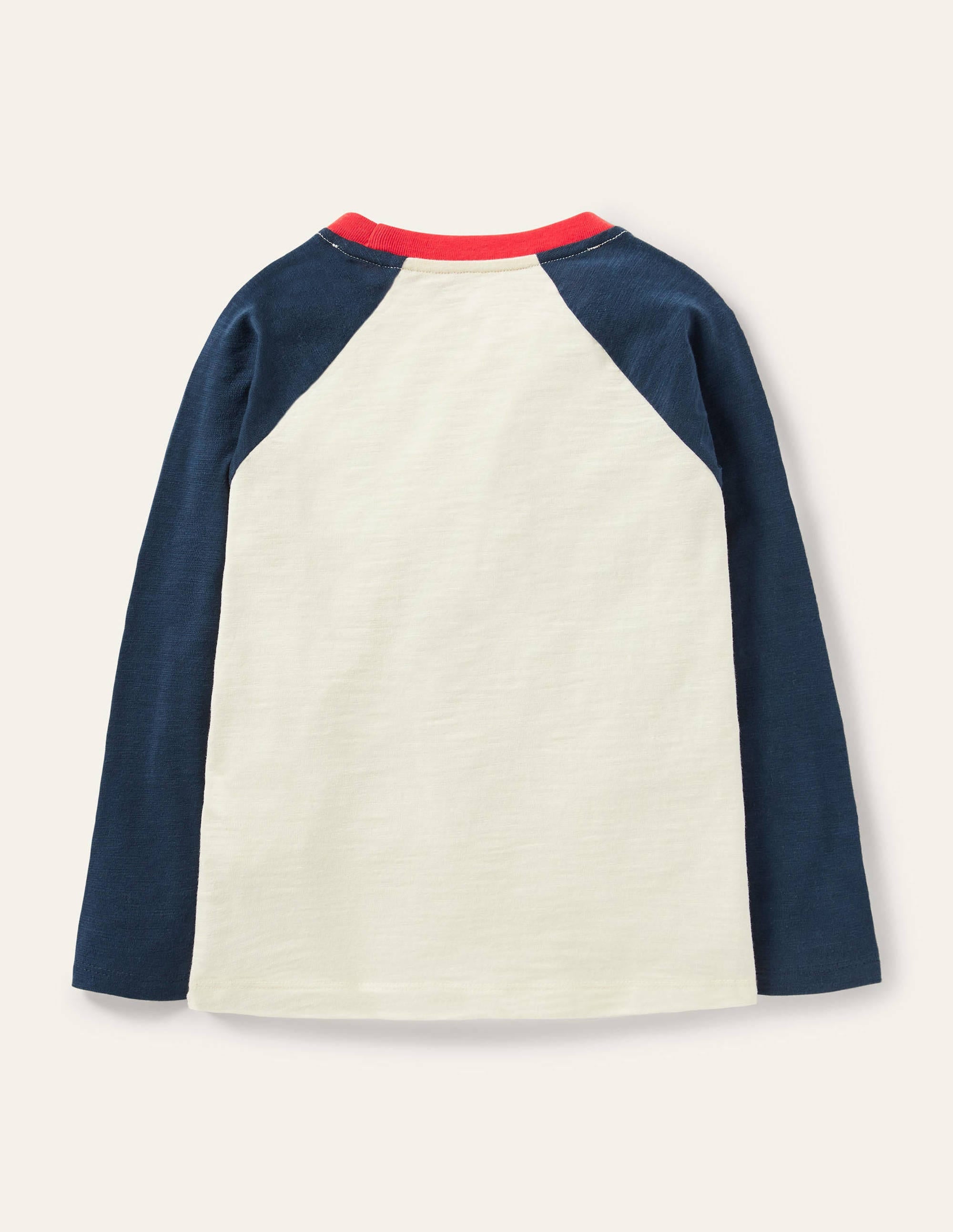 T-shirt texturé à manches raglan-Motif Small But Brave ivoire - Image 2