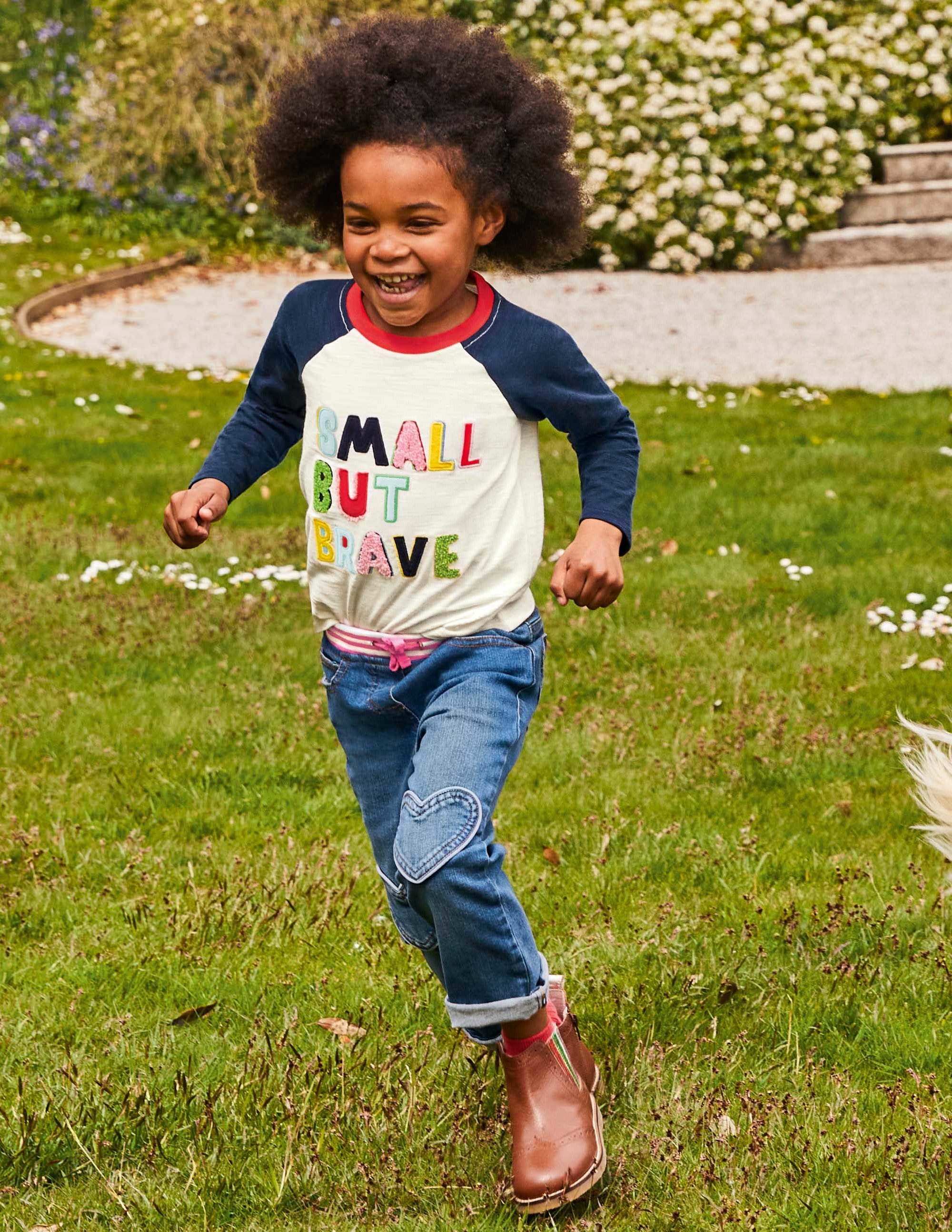 T-shirt texturé à manches raglan-Motif Small But Brave ivoire - Image 4