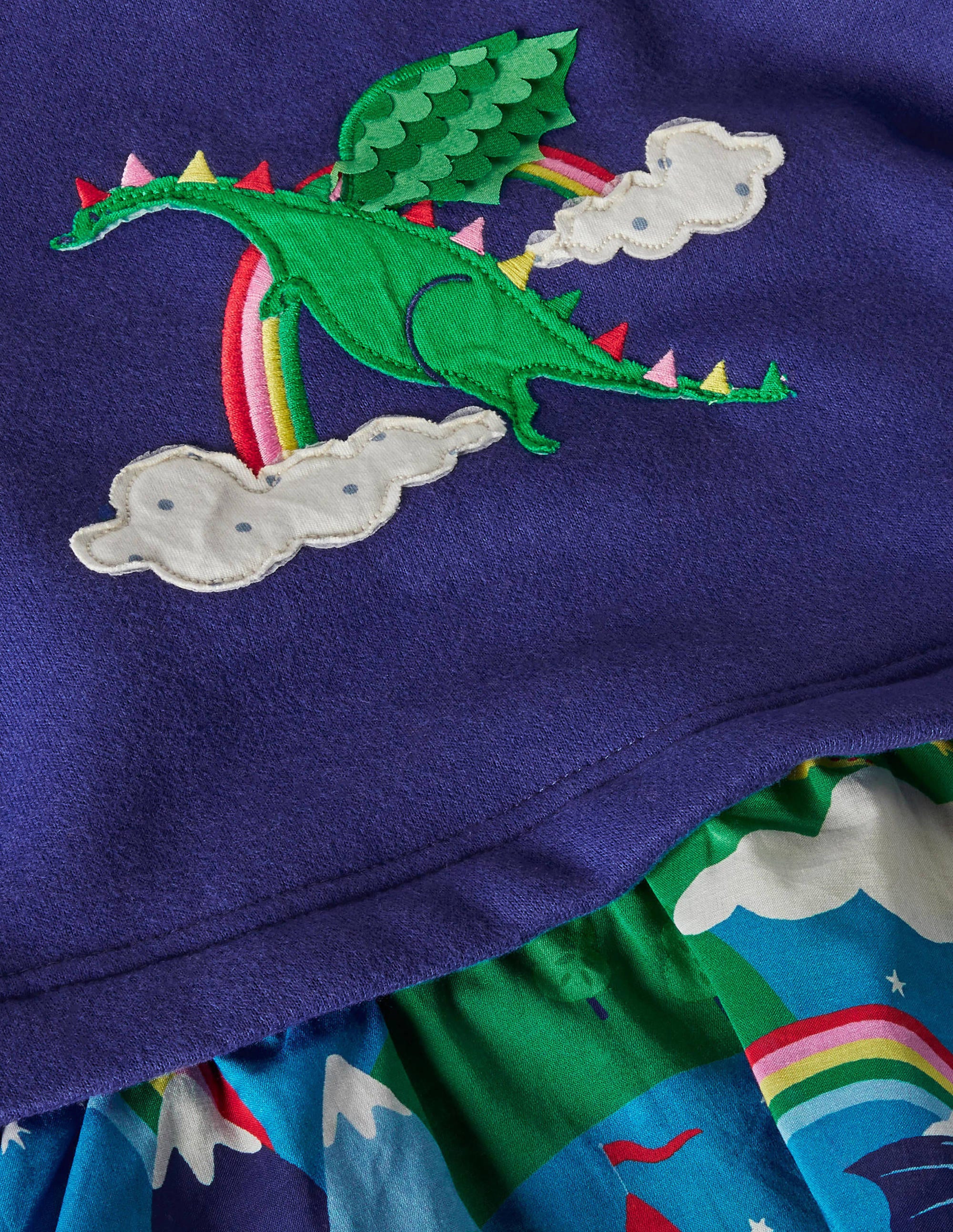 Robe à motif pêle-mêle et appliqué-Ciel dragon multi - Image 3