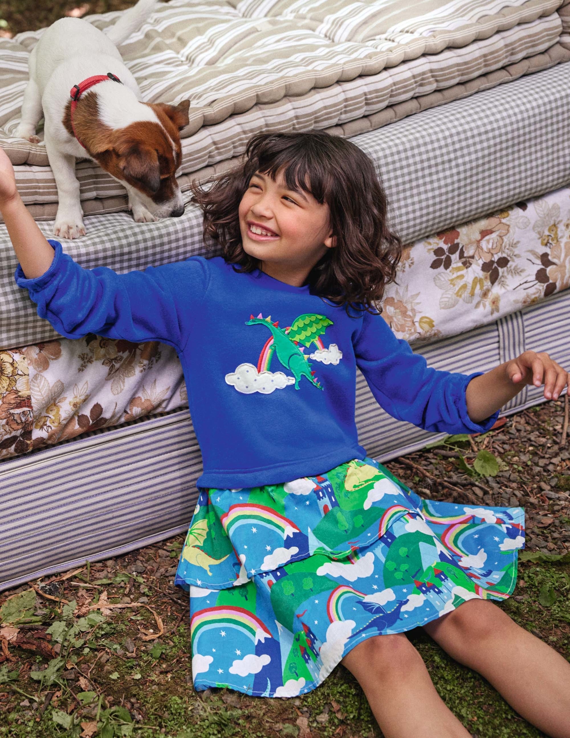Robe à motif pêle-mêle et appliqué-Ciel dragon multi - Image 4