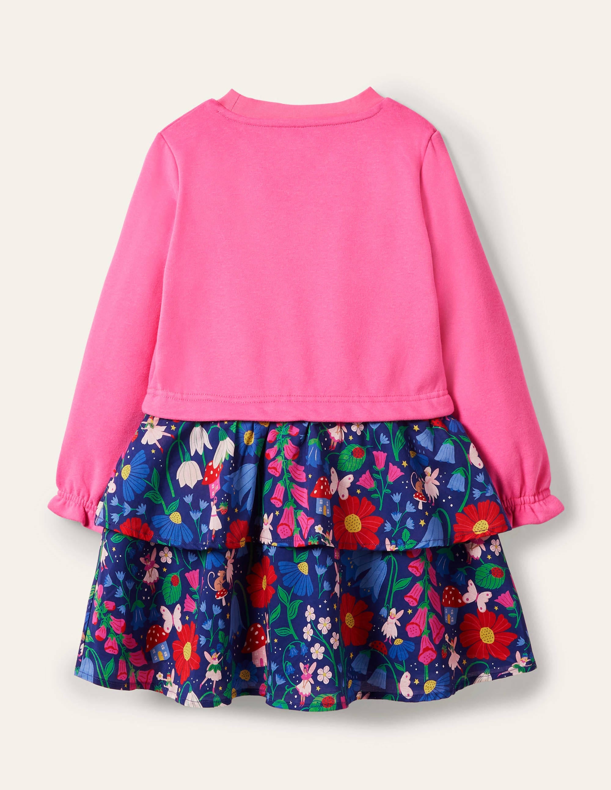 Robe à motif pêle-mêle et appliqué-Fées de la forêt bleu tribord - Image 2
