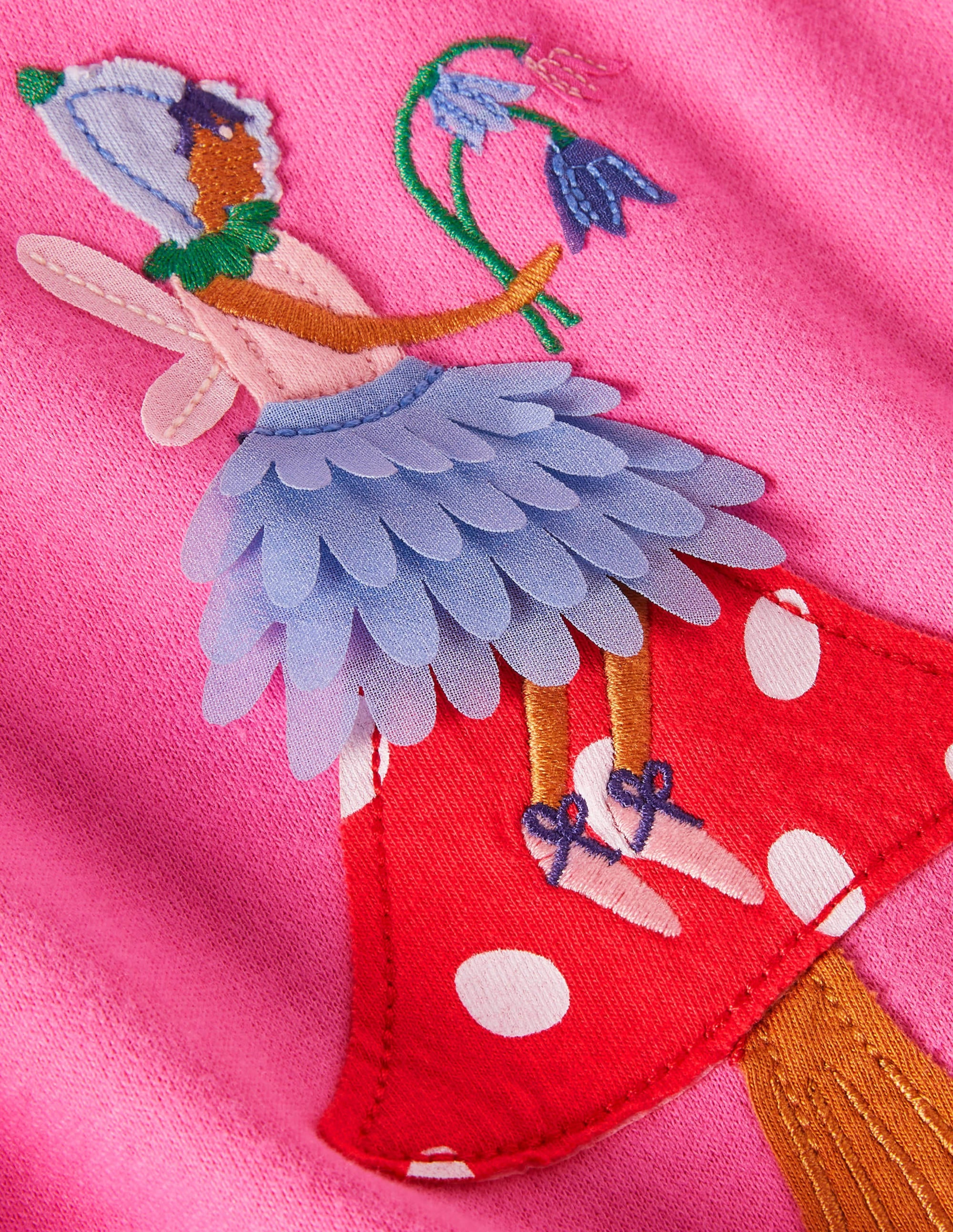 Robe à motif pêle-mêle et appliqué-Fées de la forêt bleu tribord - Image 3