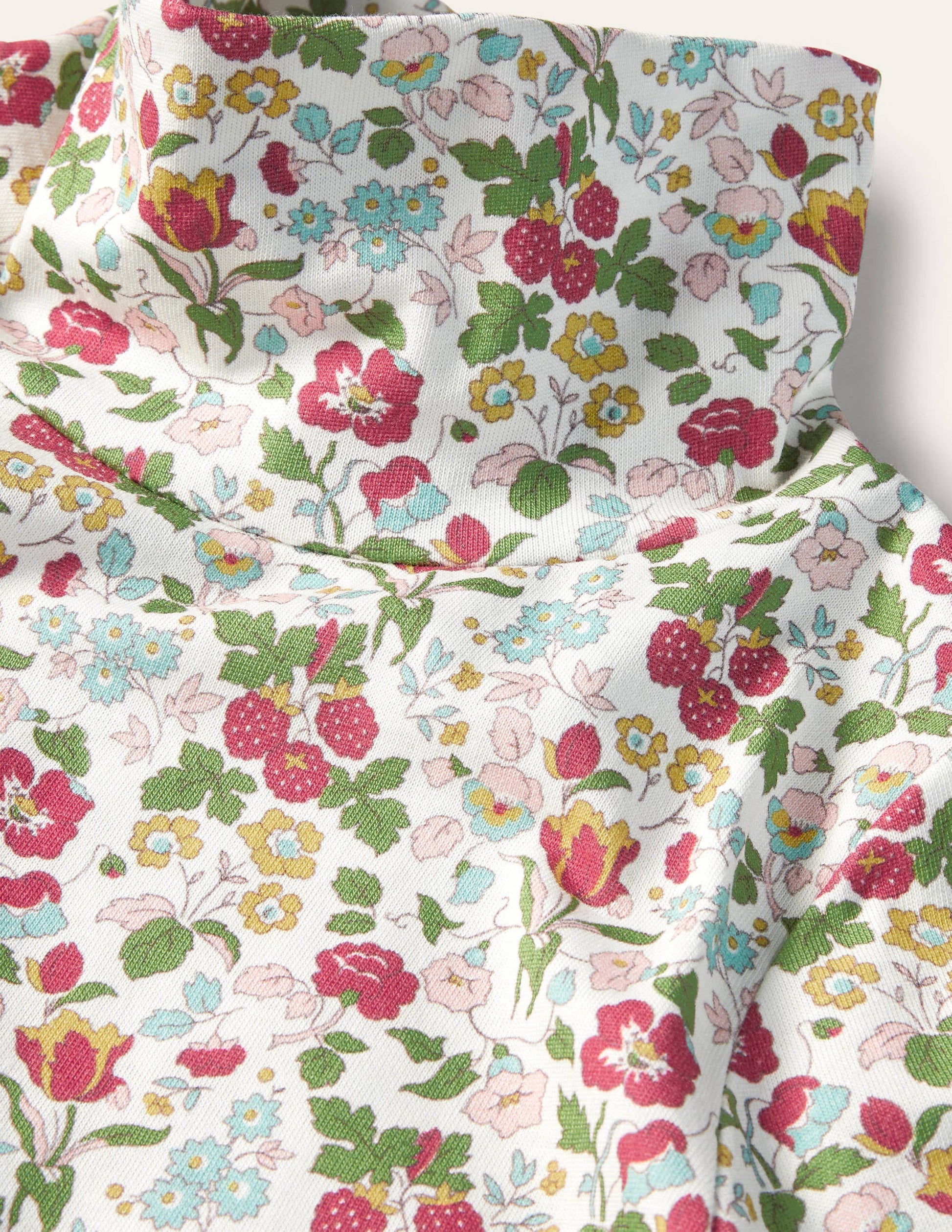 Superweiches Oberteil mit Rollkragen-Naturweiß/Herbstbeere, Blumenmuster-3