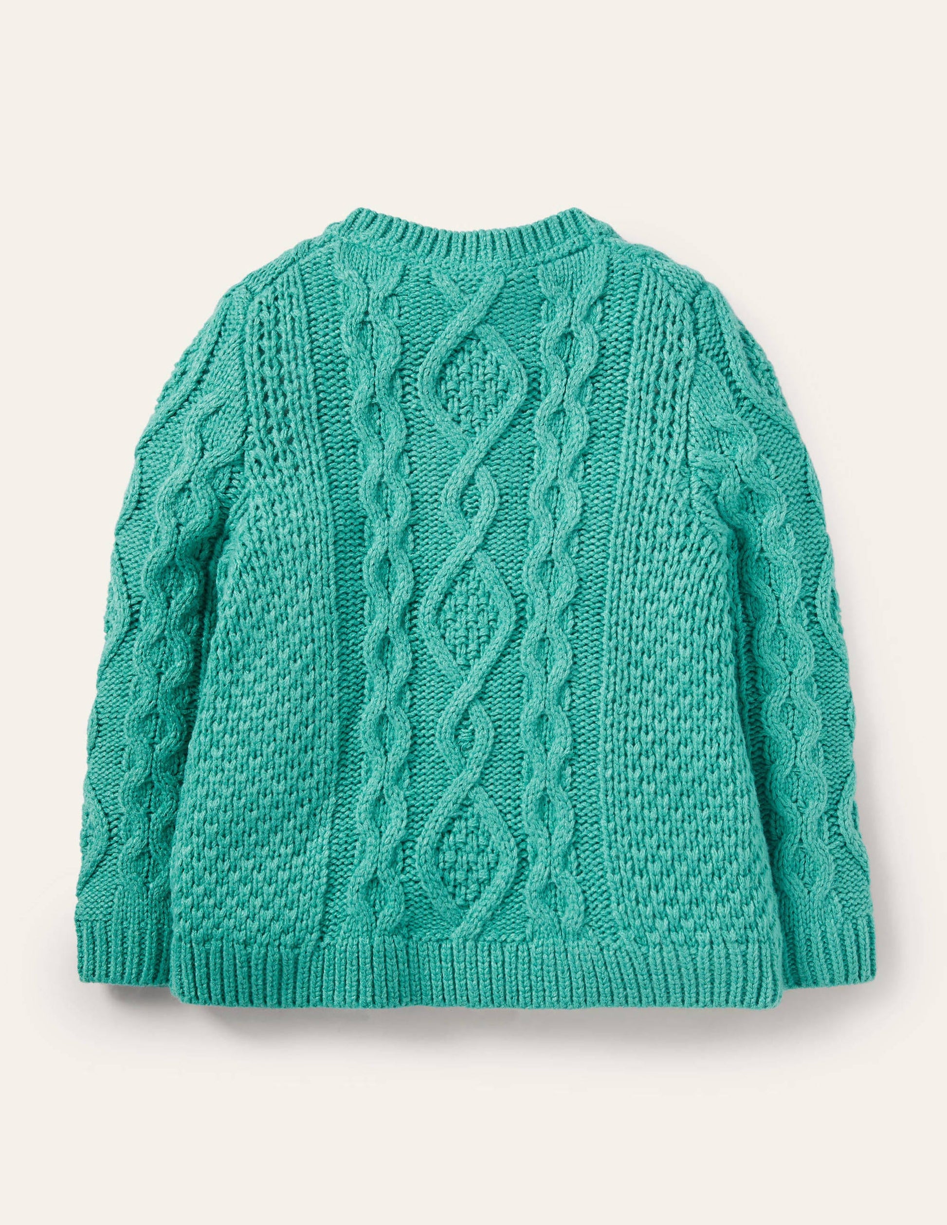 Cardigan mit Zopfstrickmuster-Bachblau-2