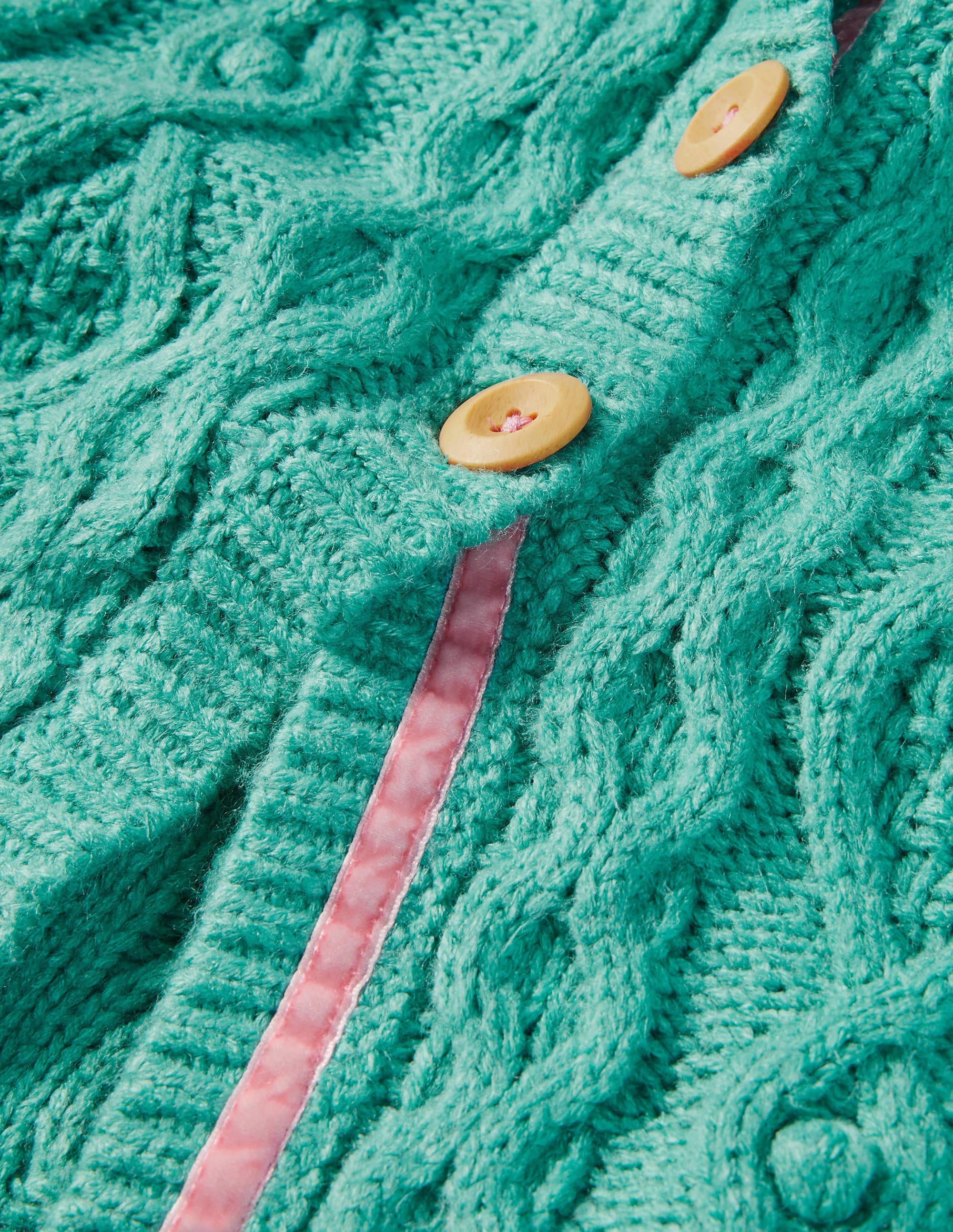 Cardigan mit Zopfstrickmuster-Bachblau - Image 3