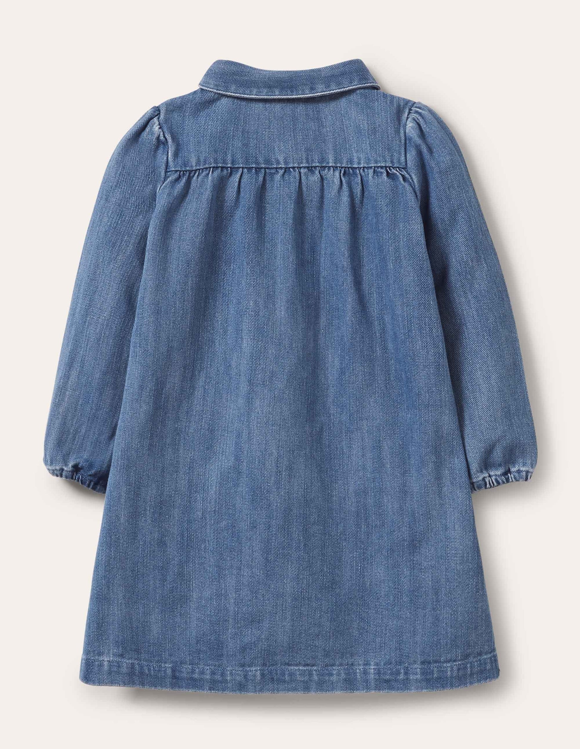 Robe tissée avec col-Chambray-2