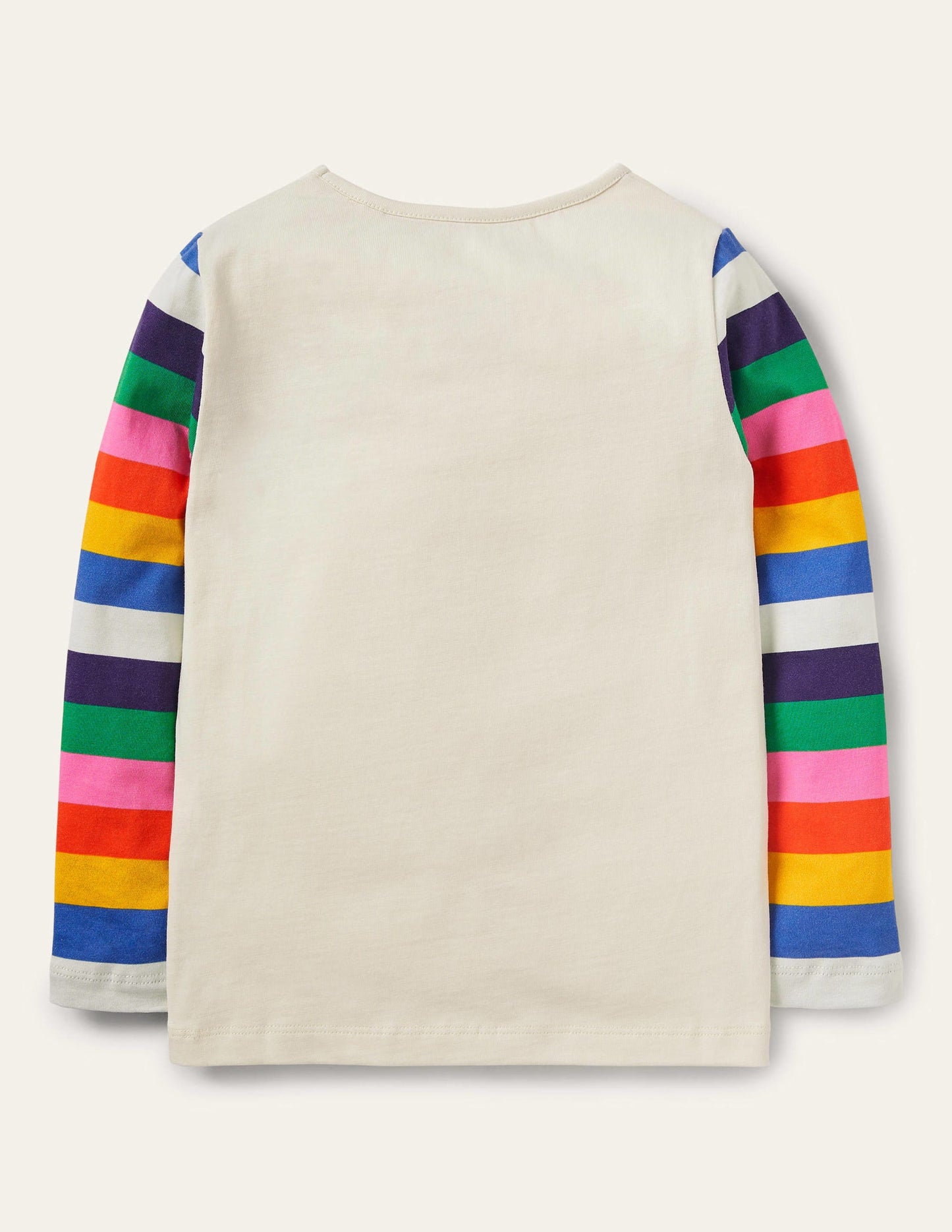 Mustermix-T-Shirt mit Tiermotiv-Bunt/Naturweiß, Gestreift/Kürbis