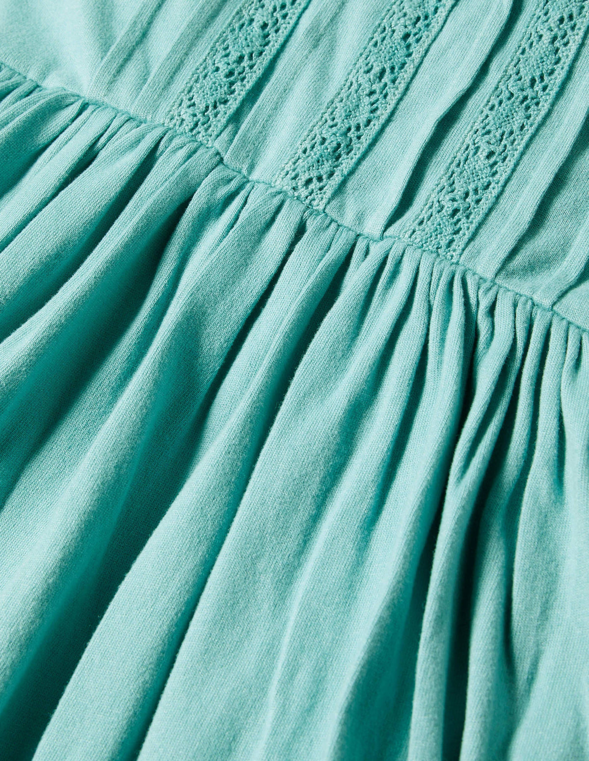 Jerseykleid mit Lochstickerei am Kragen-Bachblau - Image 3