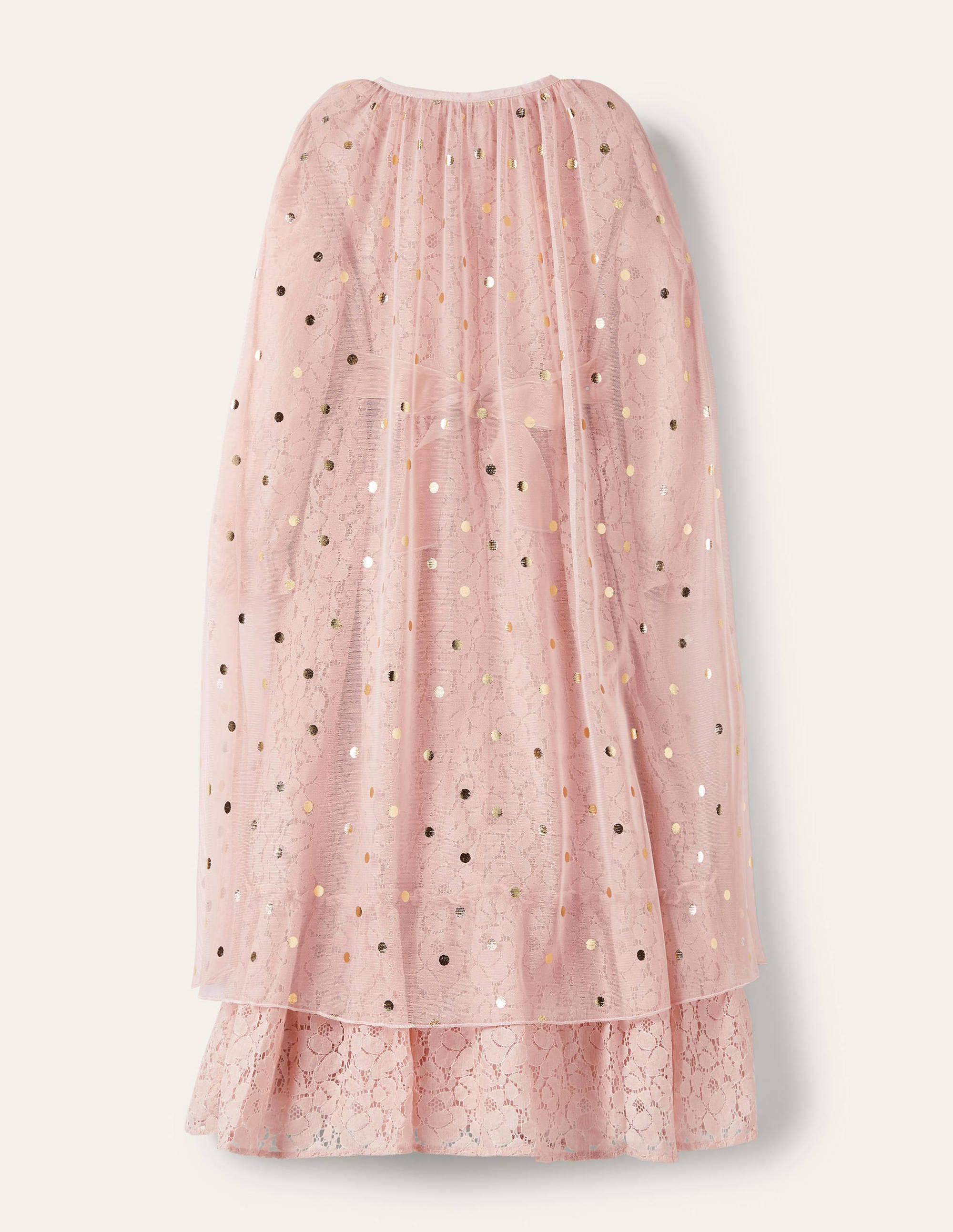 Kleid mit Spitzencape-Provenzalisches Rosa/Gold, Folientupfen - Image 2