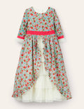 Stufenkleid mit Blumenmuster-Bunt/Vintage, Blüte