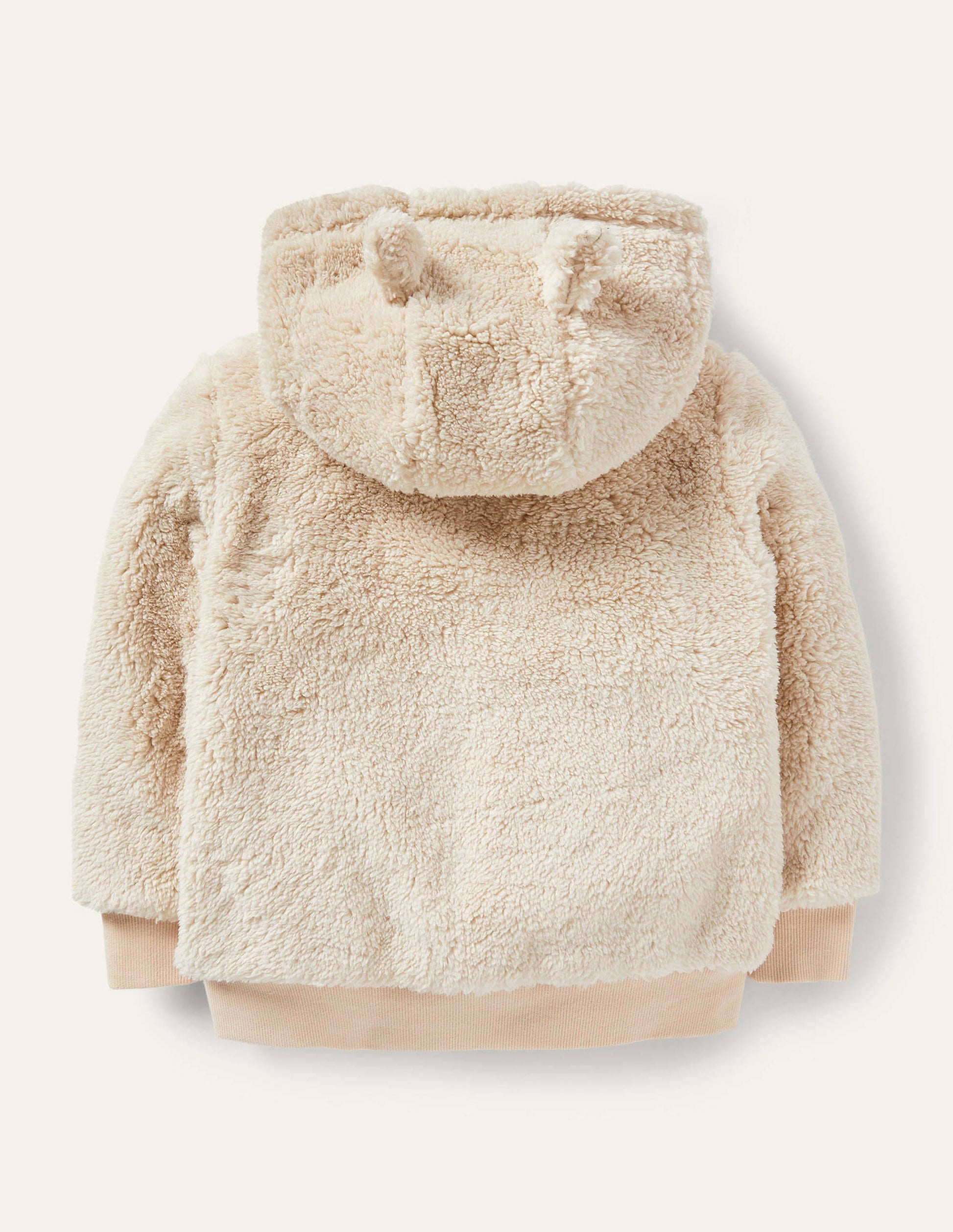 Gemütlicher Wende-Hoodie aus Borg-Beige, Vintage-Blumenmuster-2