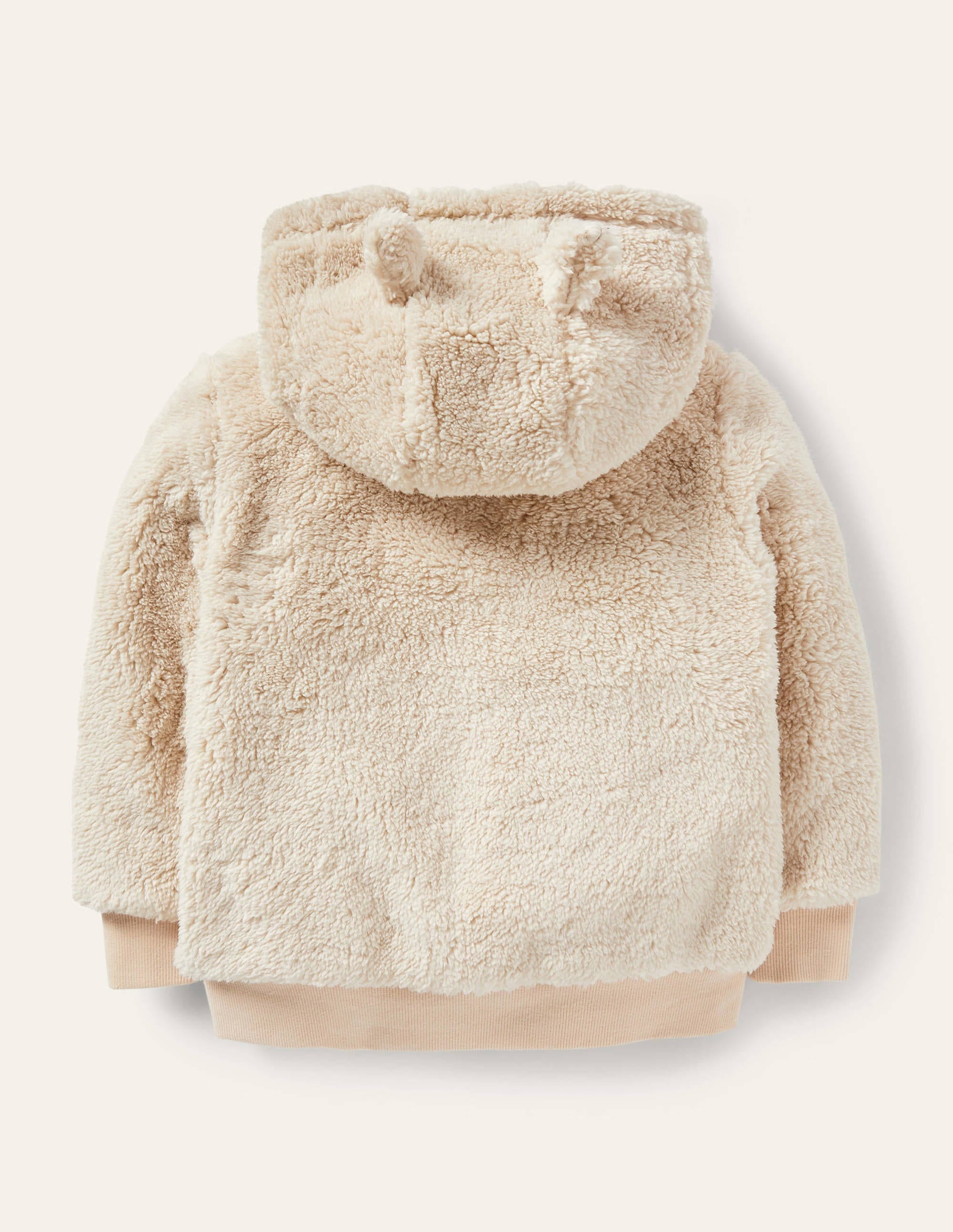 Gemütlicher Wende-Hoodie aus Borg-Beige, Vintage-Blumenmuster - Image 2
