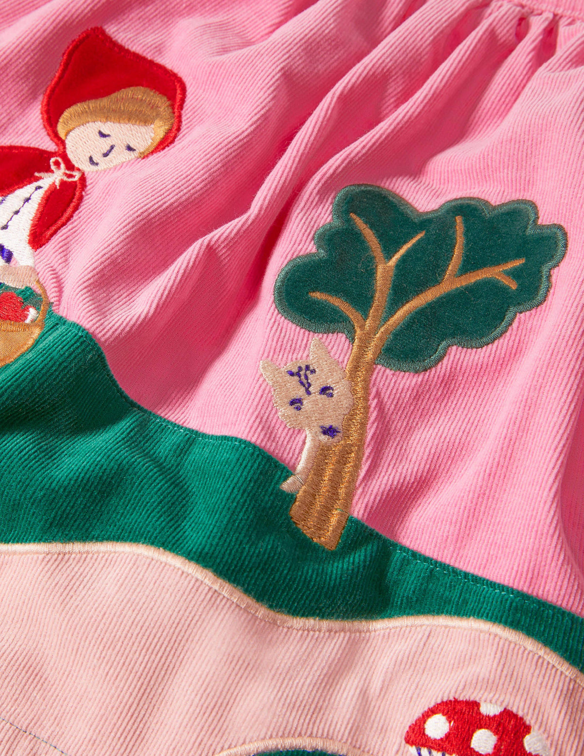 Cordrock mit Szenenapplikation-Kirschblütenrosa, Rotkäppchen - Image 3
