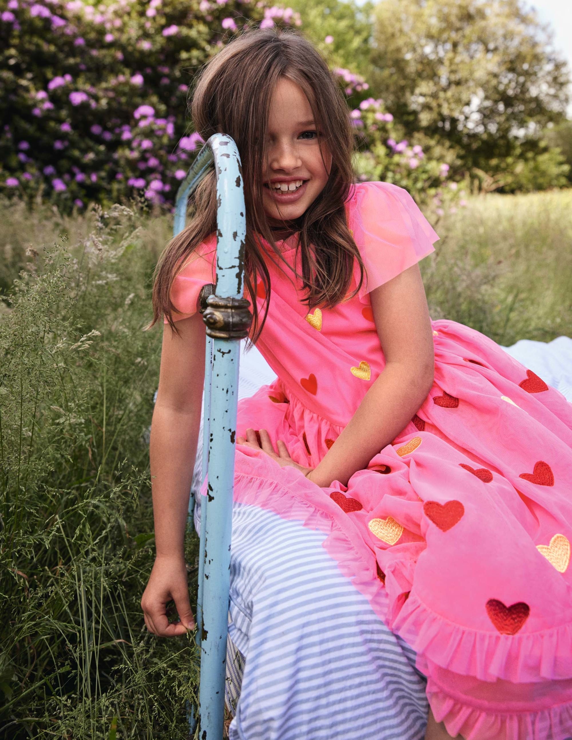Tüllkleid mit Herzen-Helles Blütenrosa - Image 4