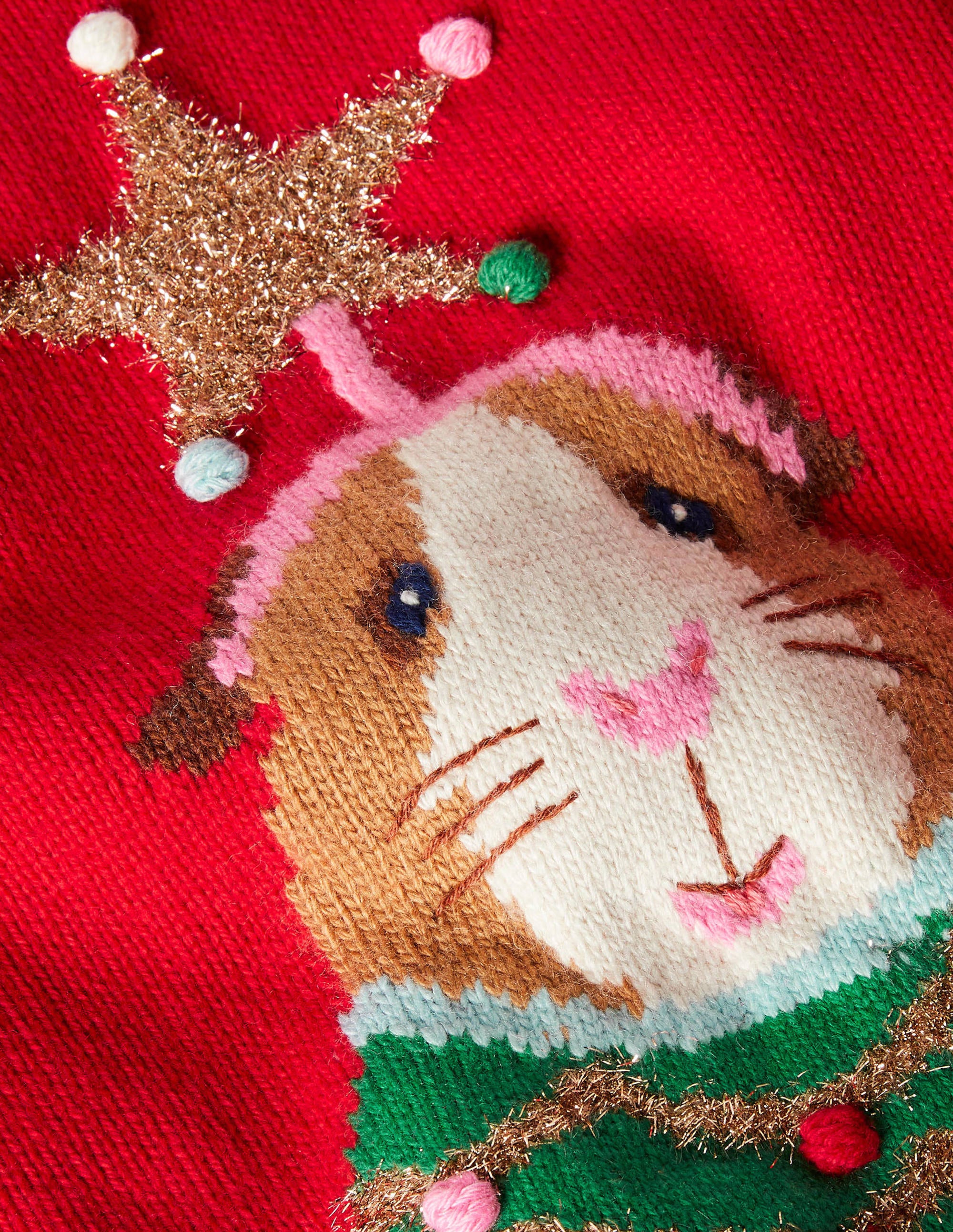 Fröhlicher weihnachtlicher Pullover-Rockabilly-Rot, Meerschweinchen - Image 3