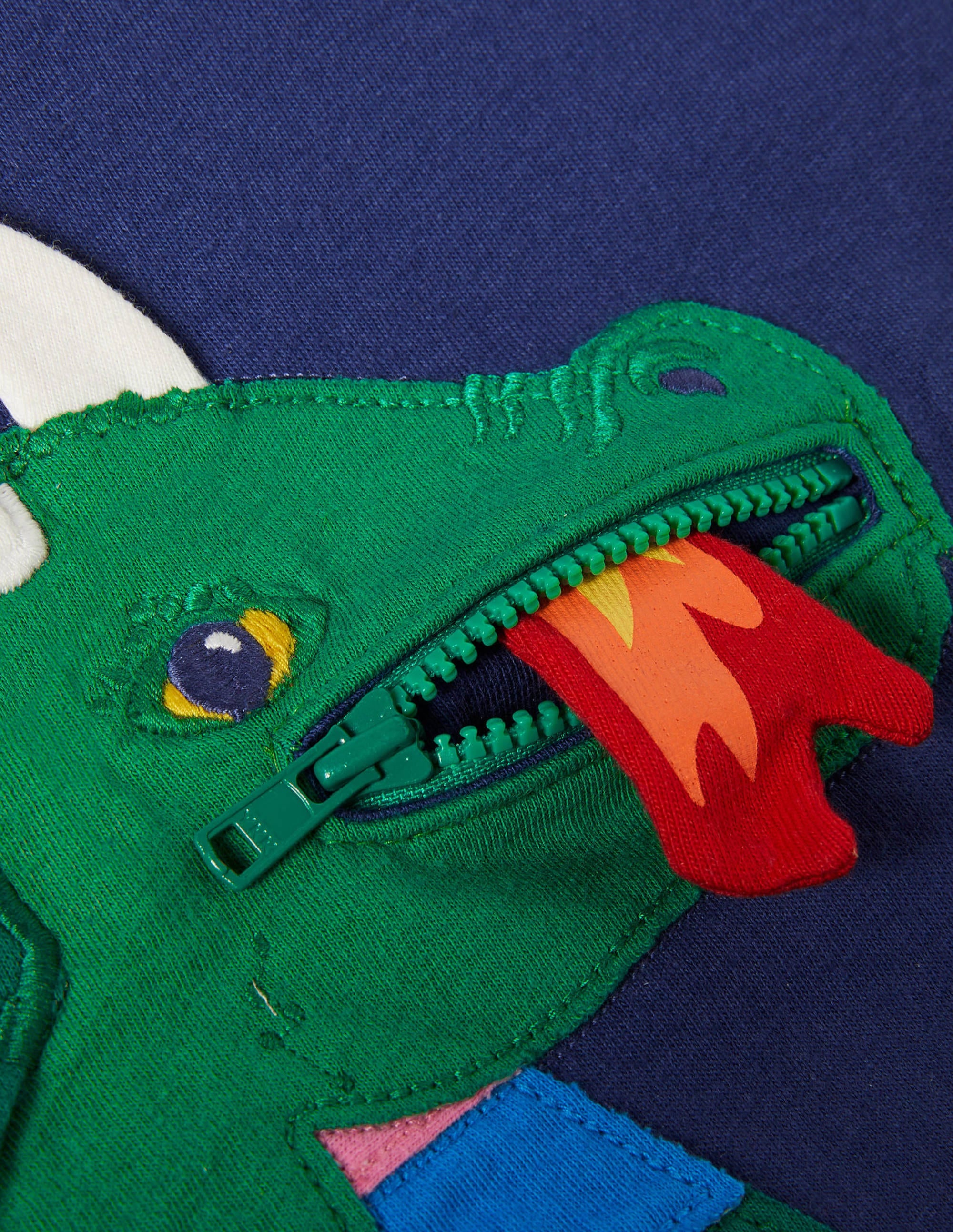 Zip Appliqué T-shirt-Starboard Blue Dragon - Image 3