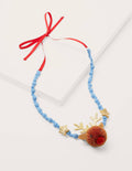 Collier en tissu-Renne rouge/rose