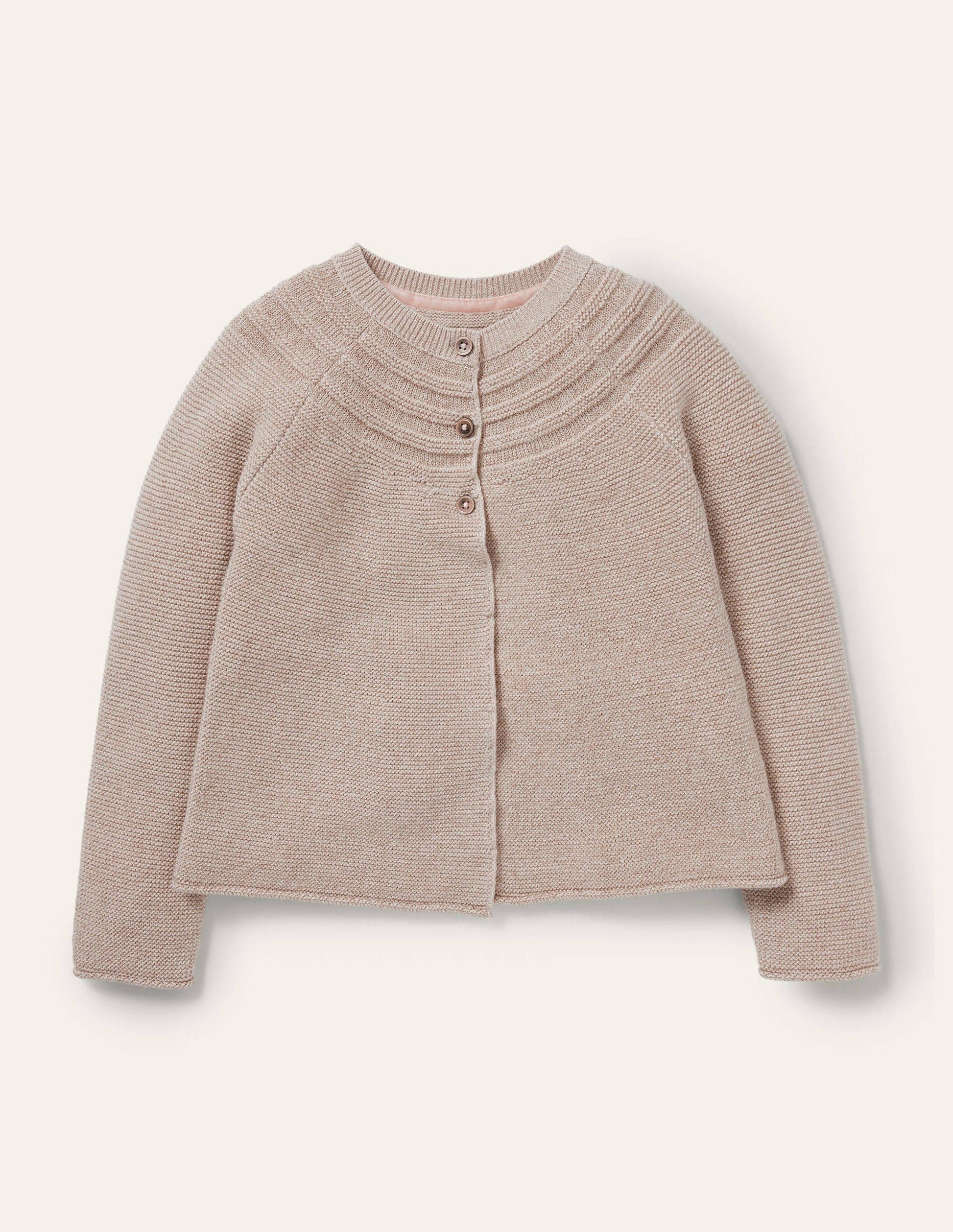 Cotton Cashmere Mix Cardigan-Gold Sparkle-1