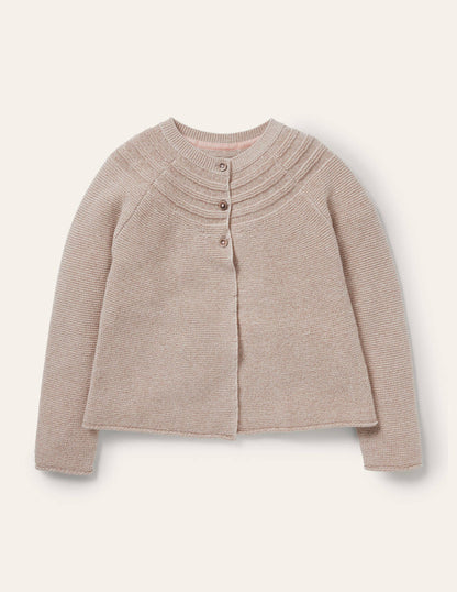 Cotton Cashmere Mix Cardigan-Gold Sparkle-1